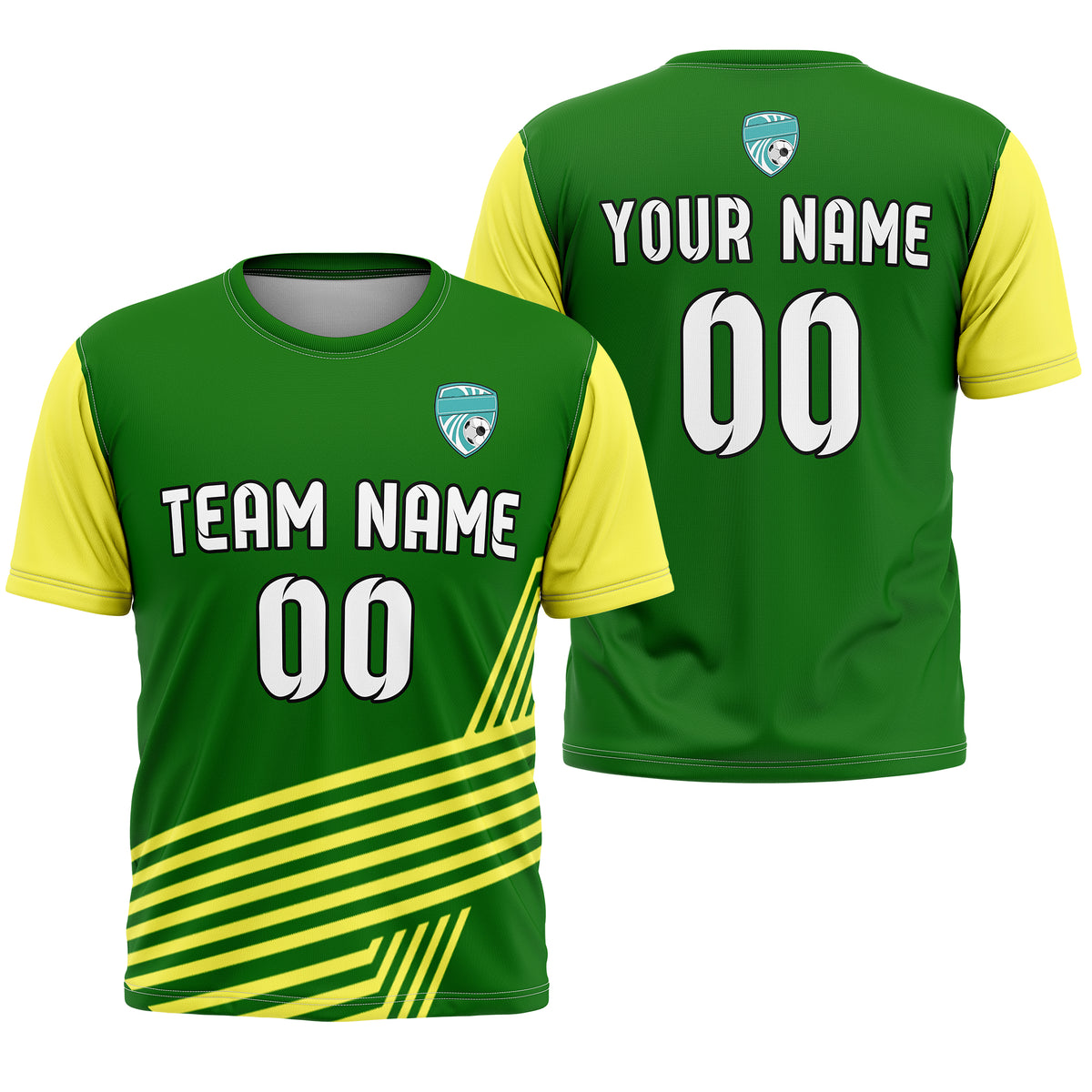Custom Soccer R Side Pattern Green Rapid Line Sports Tops Jersey