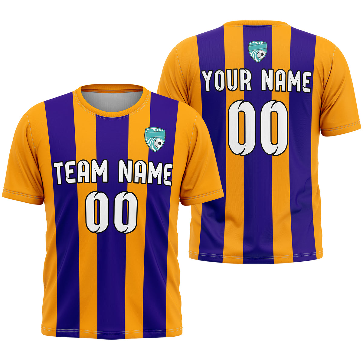 Custom Soccer Orange R Stripes Sports Tops Jersey
