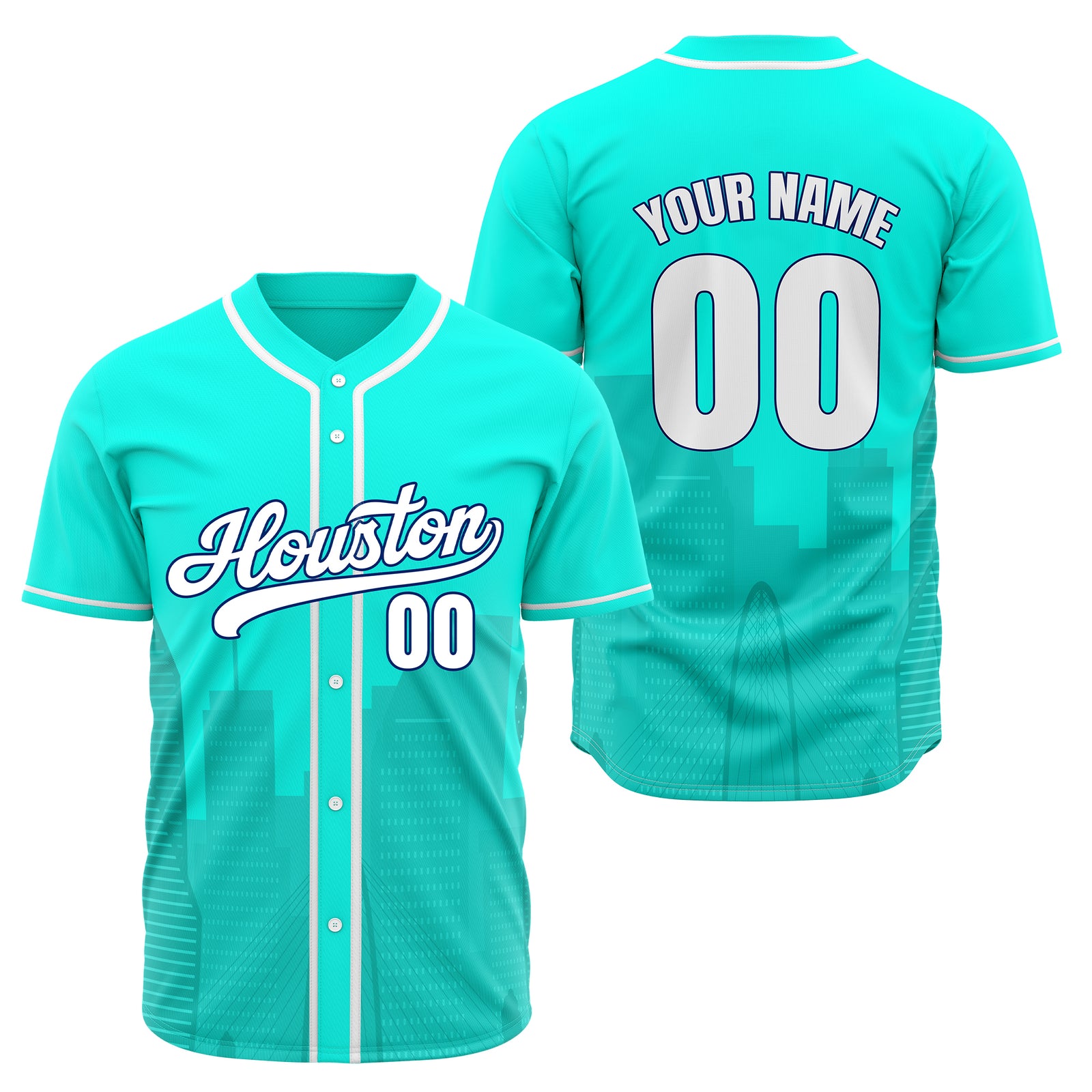 Custom City Pulse Teal Baseball Sports Jersey Personalized Uniform with Name & Number