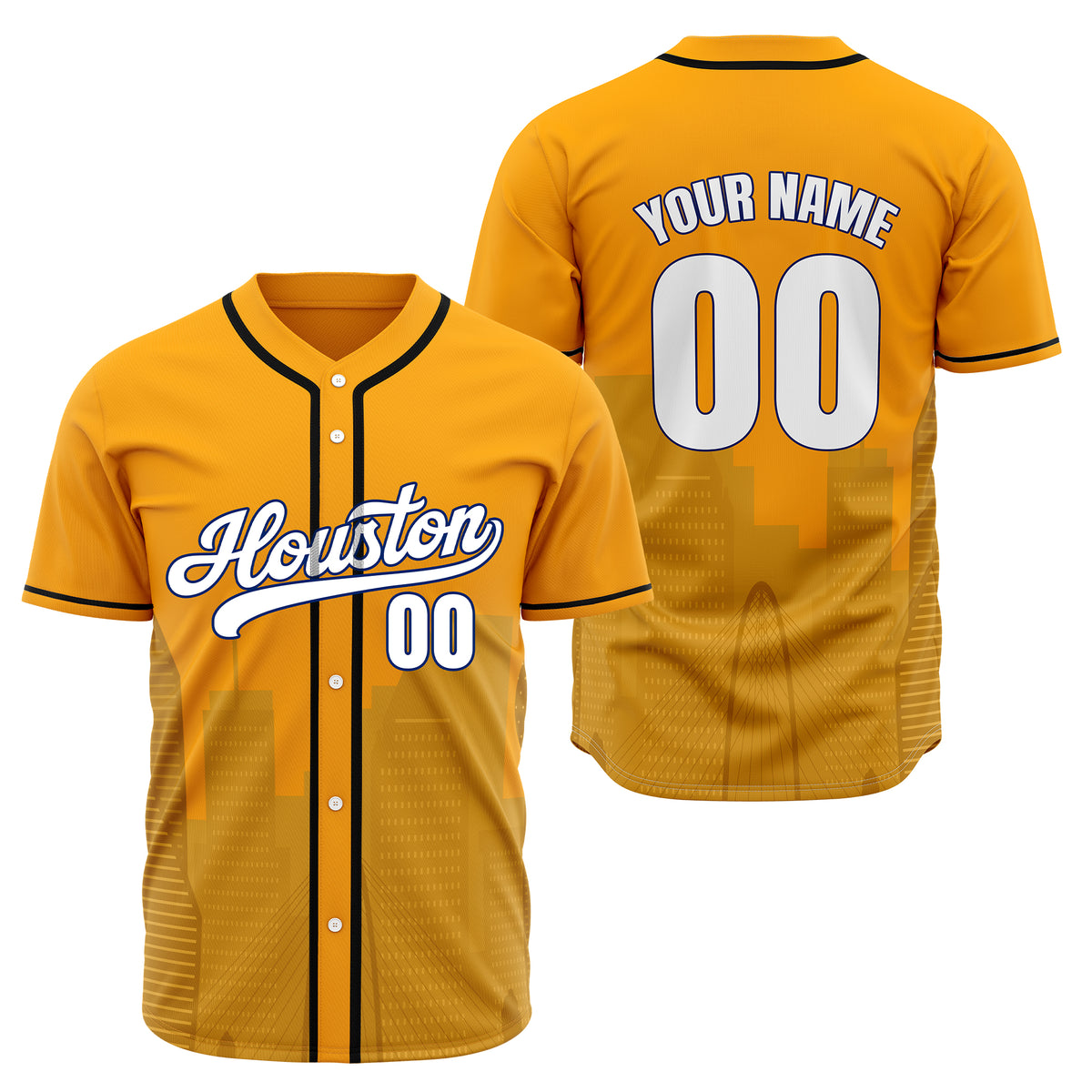 Custom City Pulse Orange Baseball Sports Jersey Personalized Uniform with Name &amp; Number