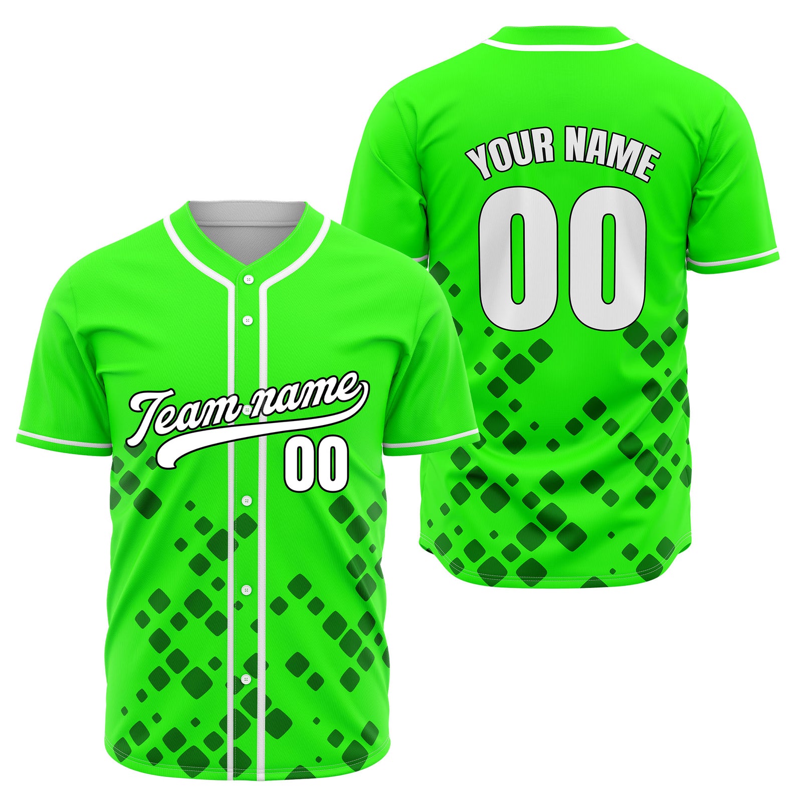 Custom Shadow Spark Neon Green Baseball Sports Jersey Personalized Uniform with Name & Number