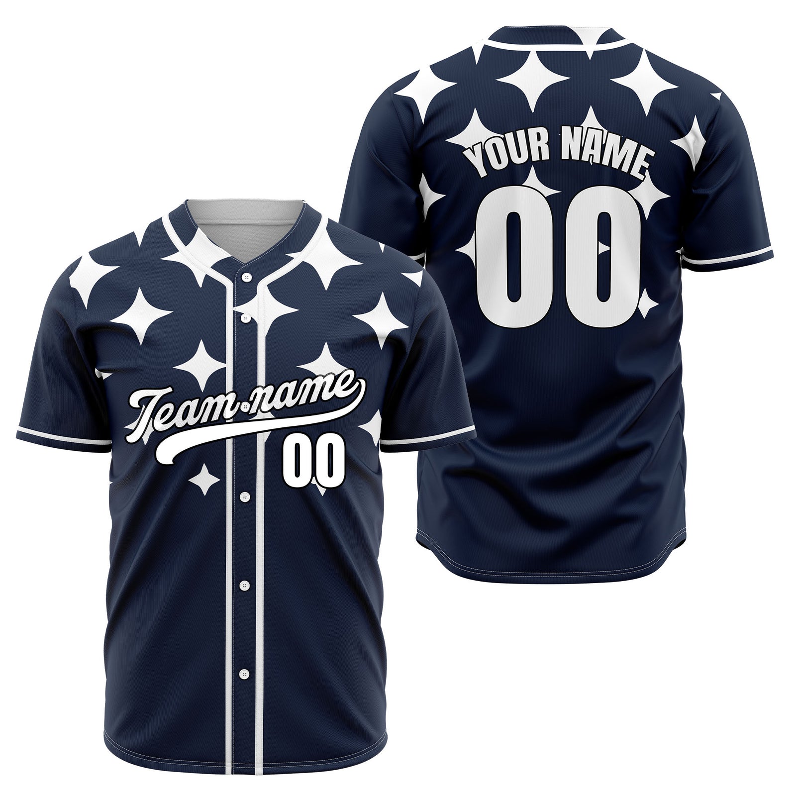 Custom Starlight Navy Baseball Sports Jersey Personalized Uniform with Name & Number