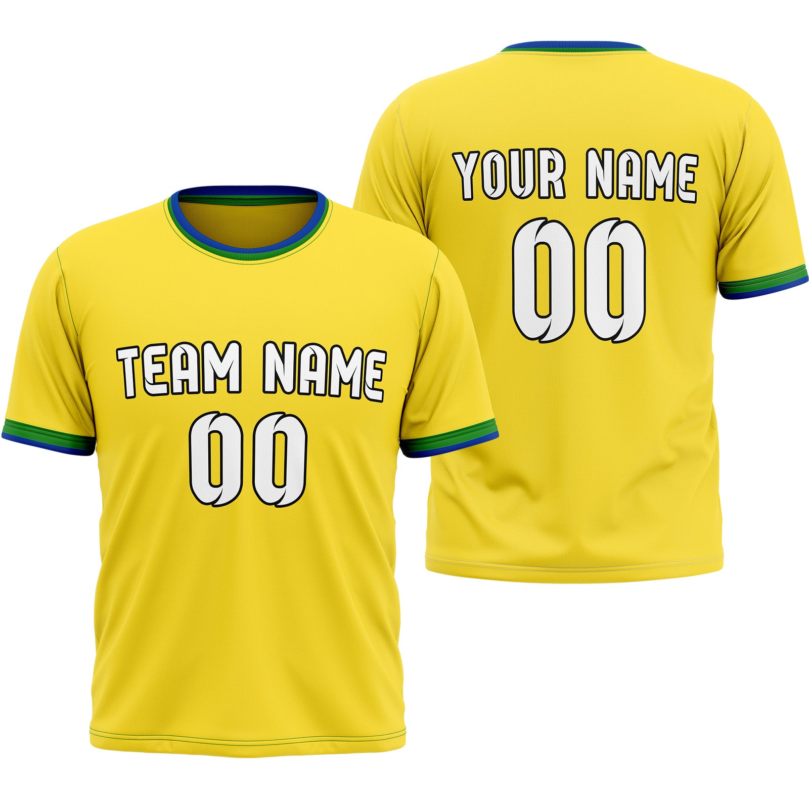 Custom BRAZIL Fan Jersey Personalized with Name & Number