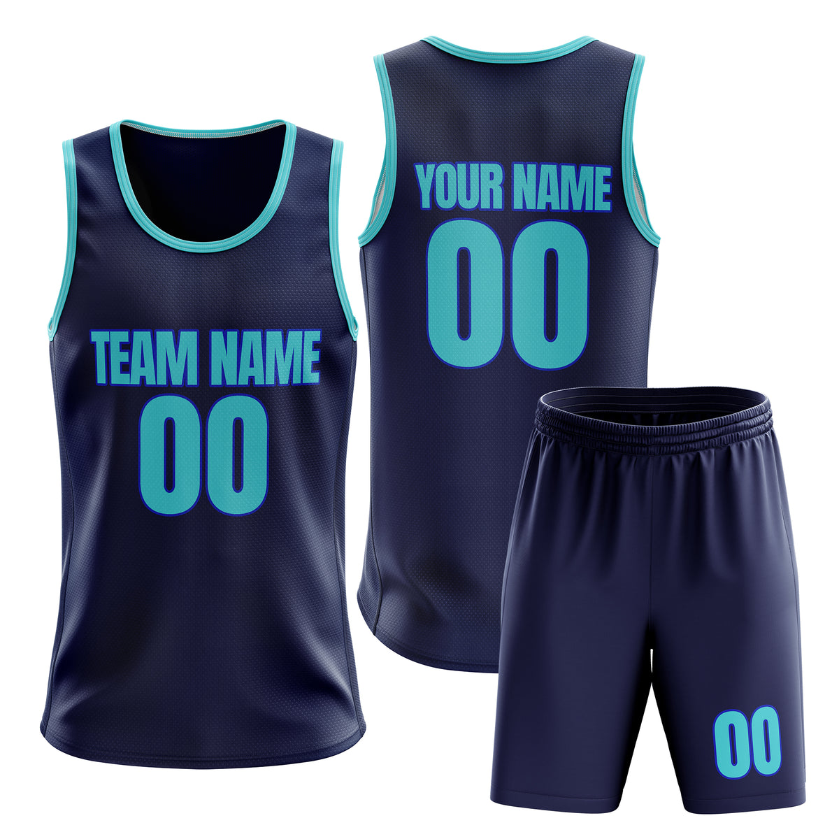 Custom Elite Navy Classic Chest Slash Pattern Reversible Basketball Jersey