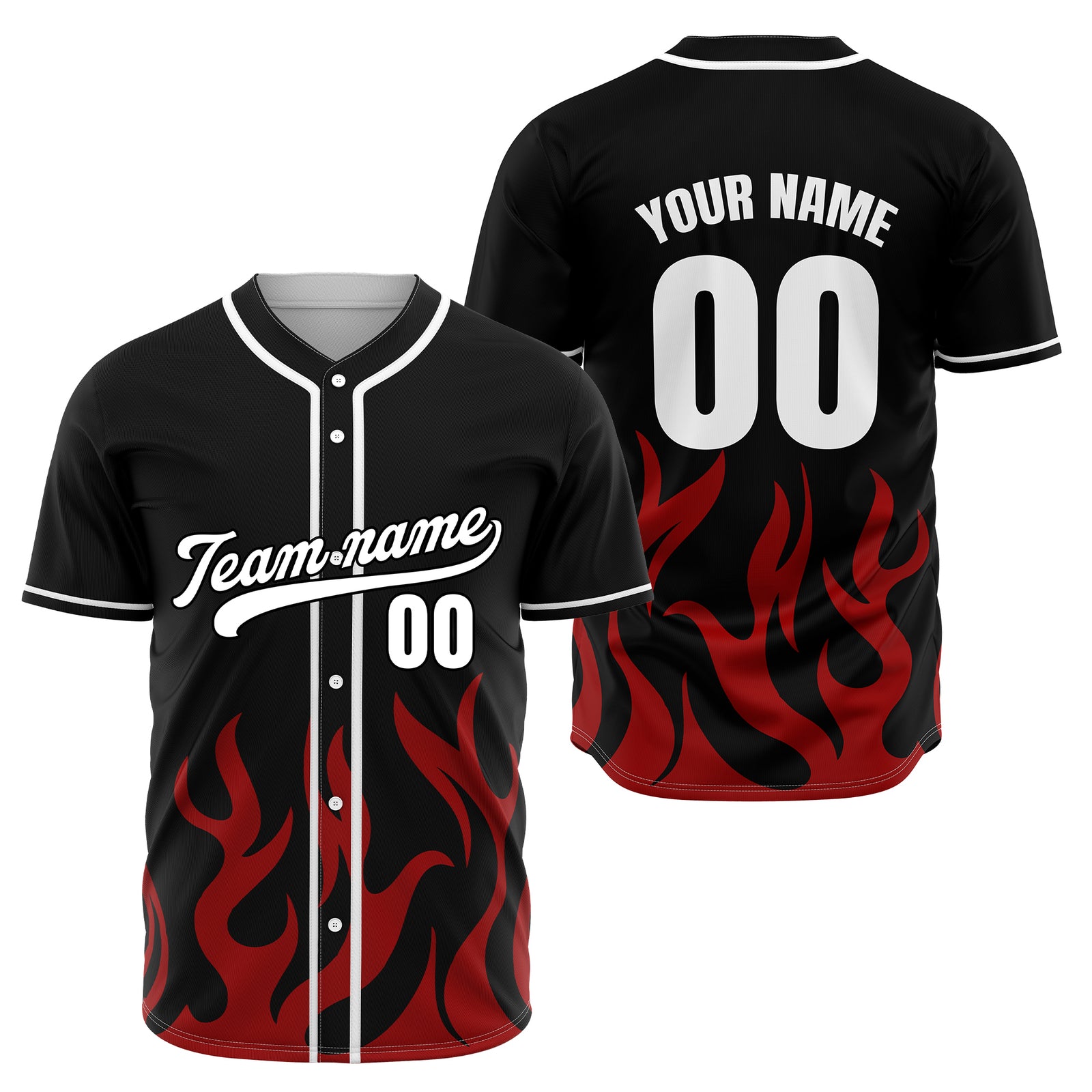 Custom Burnout Black Baseball Sports Jersey Personalized Uniform with Name & Number