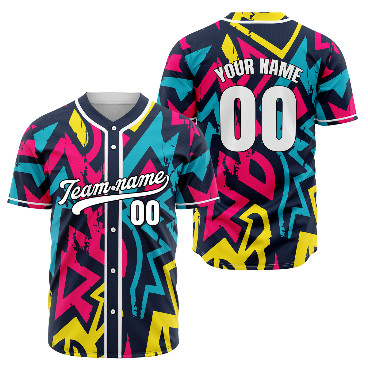 Custom Splash Navy Baseball Sports Jersey Personalized Uniform with Name &amp; Number