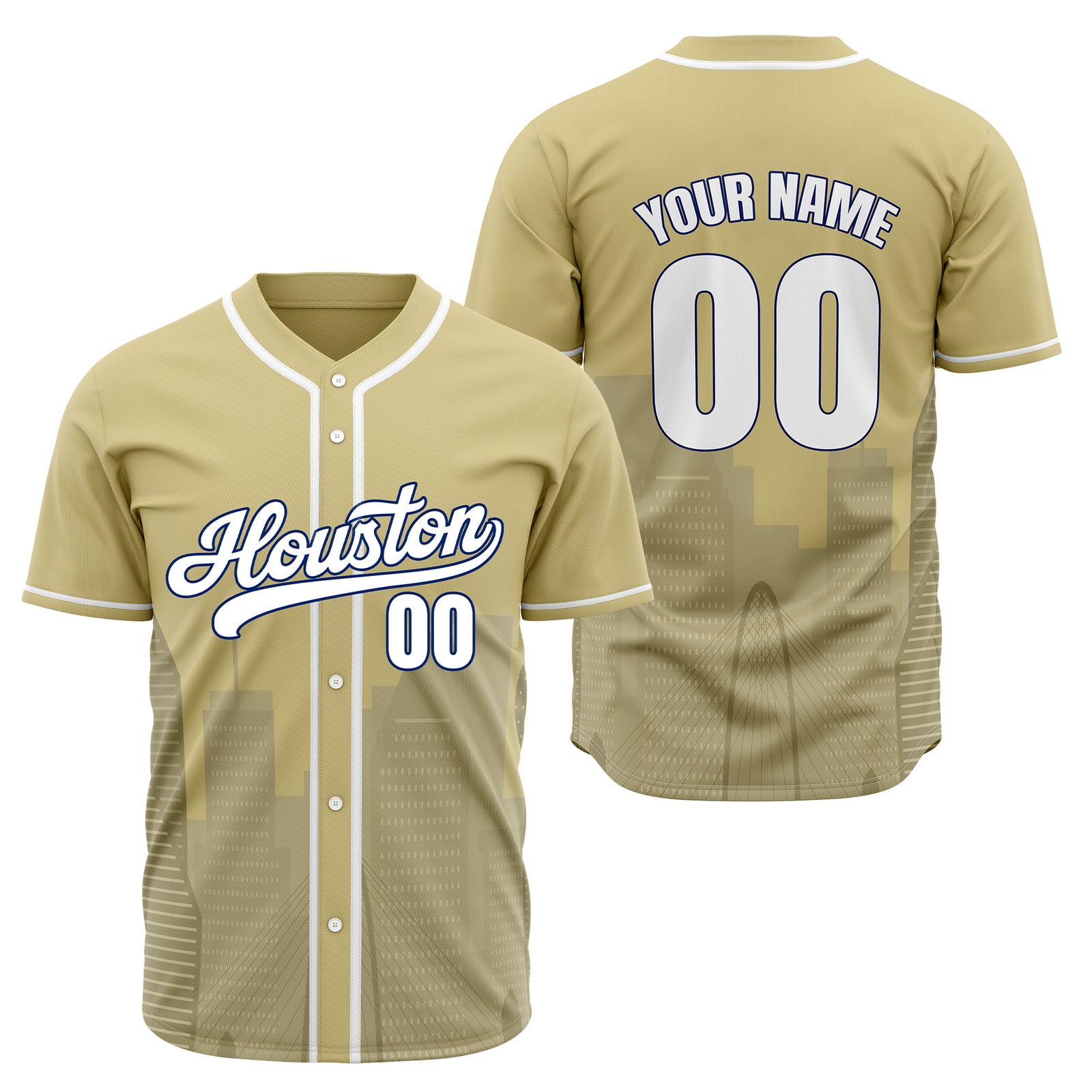 Custom City Pulse Khaki Baseball Sports Jersey Personalized Uniform with Name & Number
