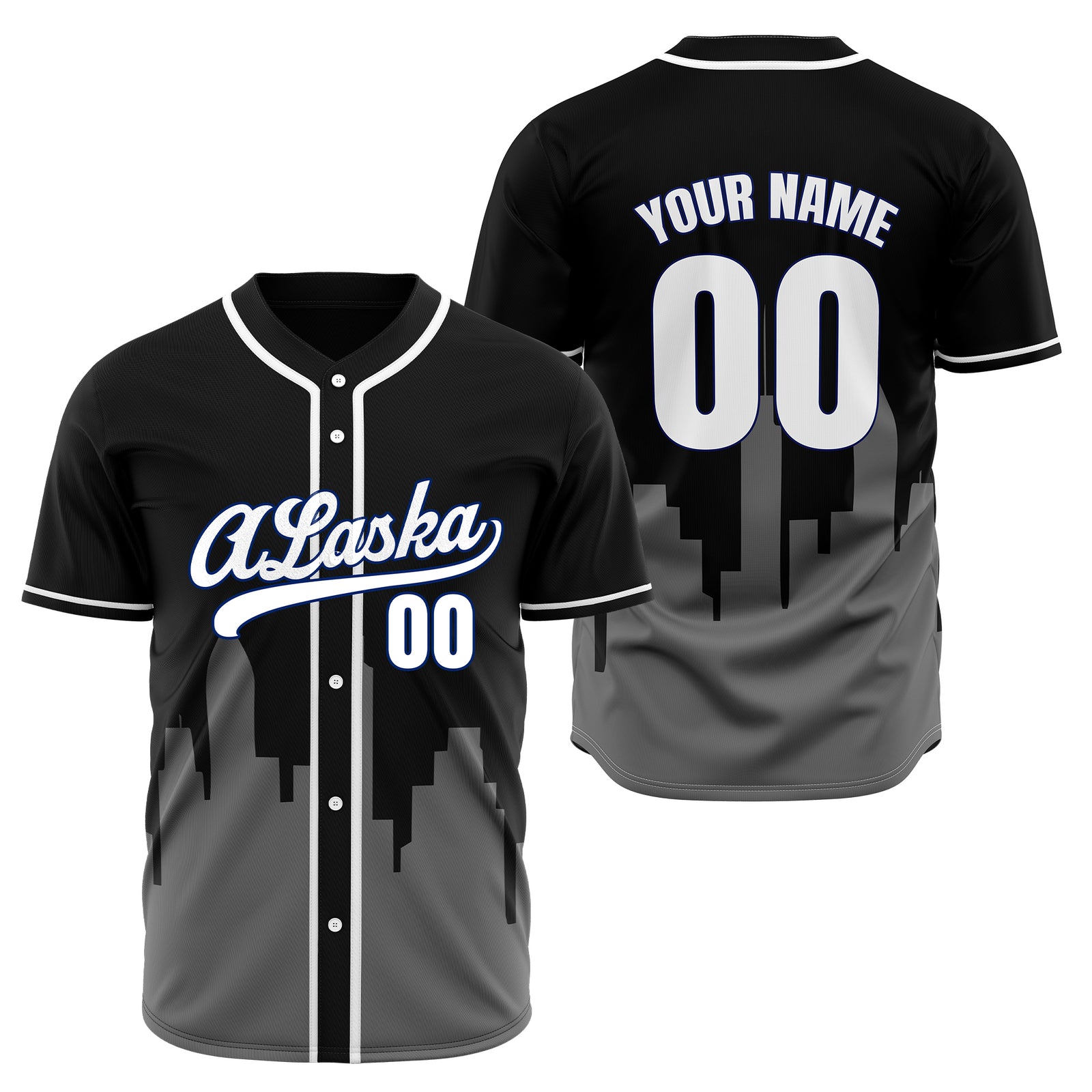 Custom City Horizon Grey Baseball Sports Jersey Personalized Uniform with Name & Number