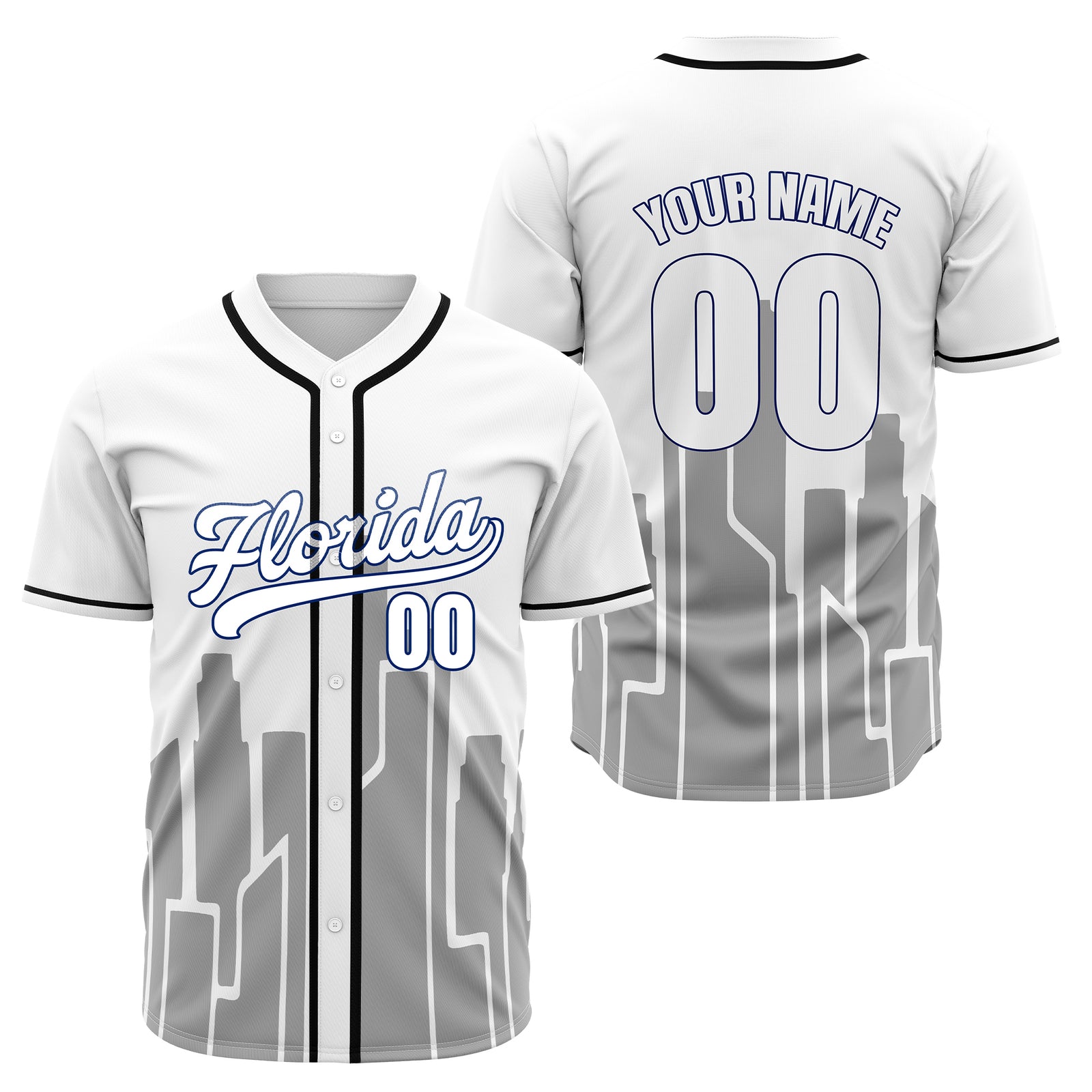 Custom City Flux Navy Baseball Sports Jersey Personalized Uniform with Name & Number