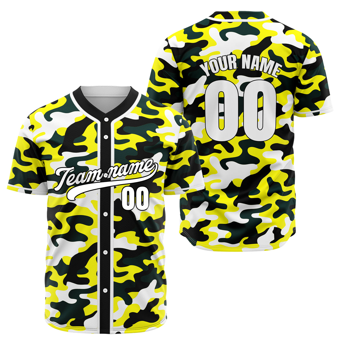 Custom Shadow Command Yellow Baseball Sports Jersey Personalized Uniform with Name &amp; Number