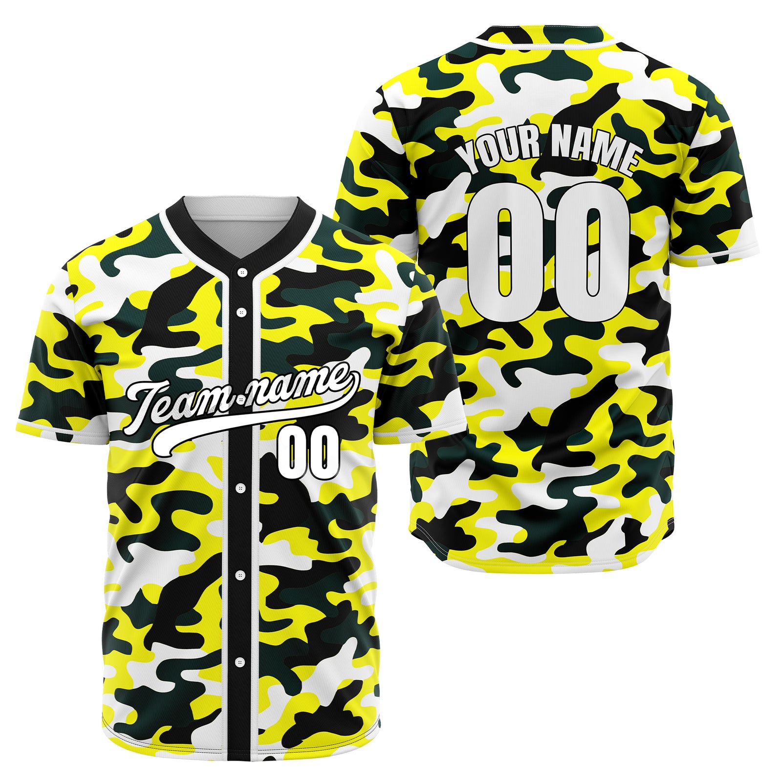 Custom Shadow Command Yellow Baseball Sports Jersey Personalized Uniform with Name & Number