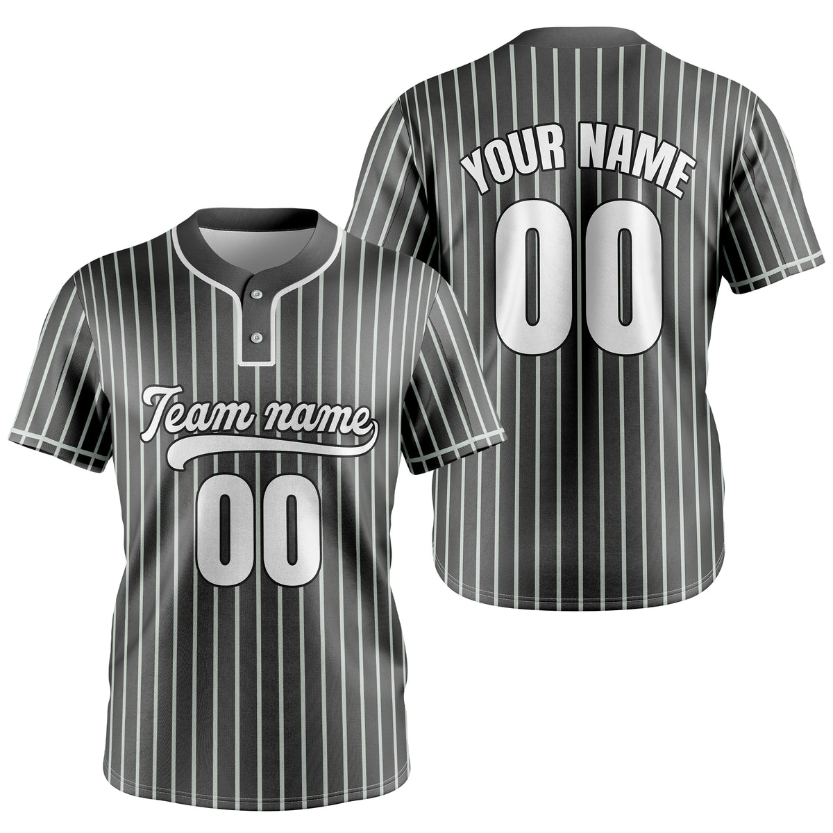 Custom Pinstripe Baseball Neon Green Sports Jersey Personalized Uniform with Name & Number