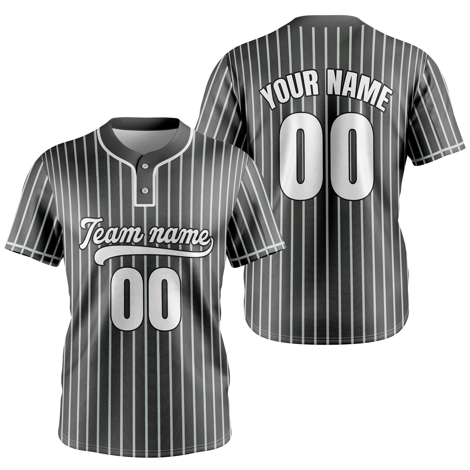 Custom Pinstripe Baseball Neon Green Sports Jersey Personalized Uniform with Name & Number
