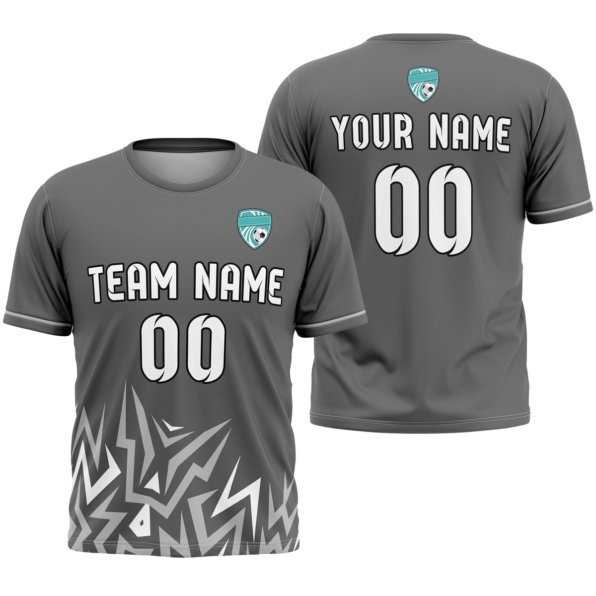 Custom Spark Strike R-Side Pattern Dark Grey Sport Tops Jersey
