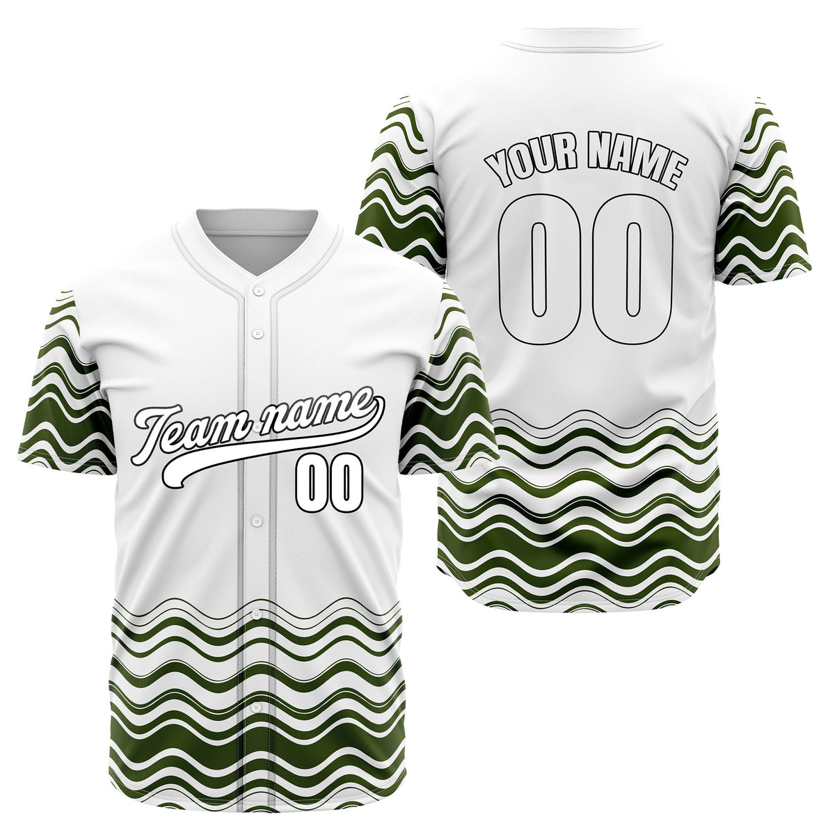 Custom Orange Baseball Wave Sports Jersey Personalized Uniform with Name & Number