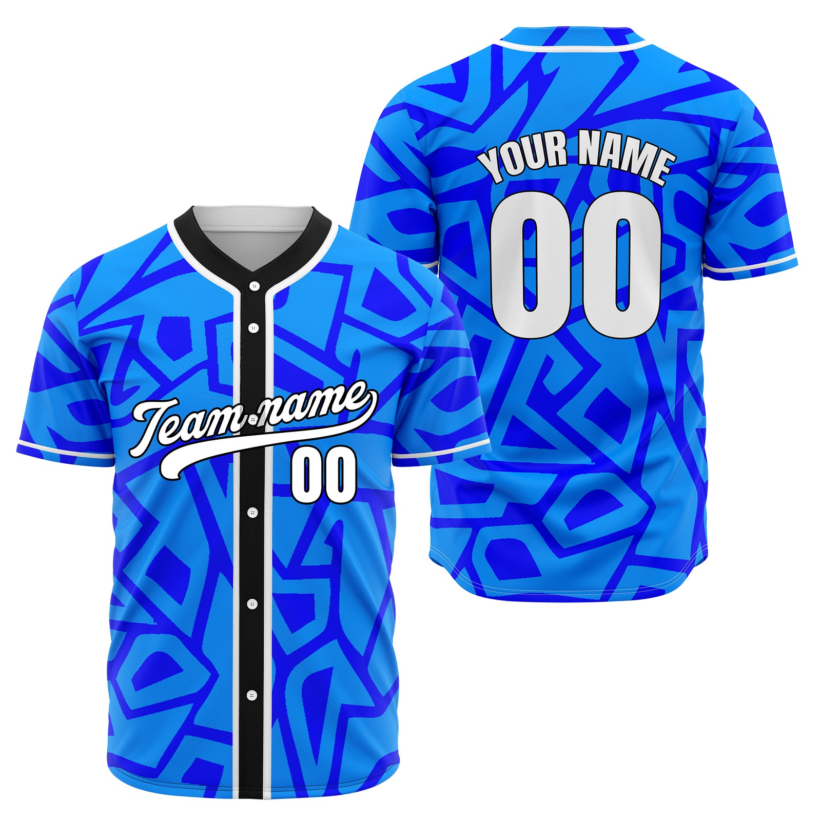 Custom Shadow Rebels Blue Baseball Sports Jersey Personalized Uniform with Name & Number