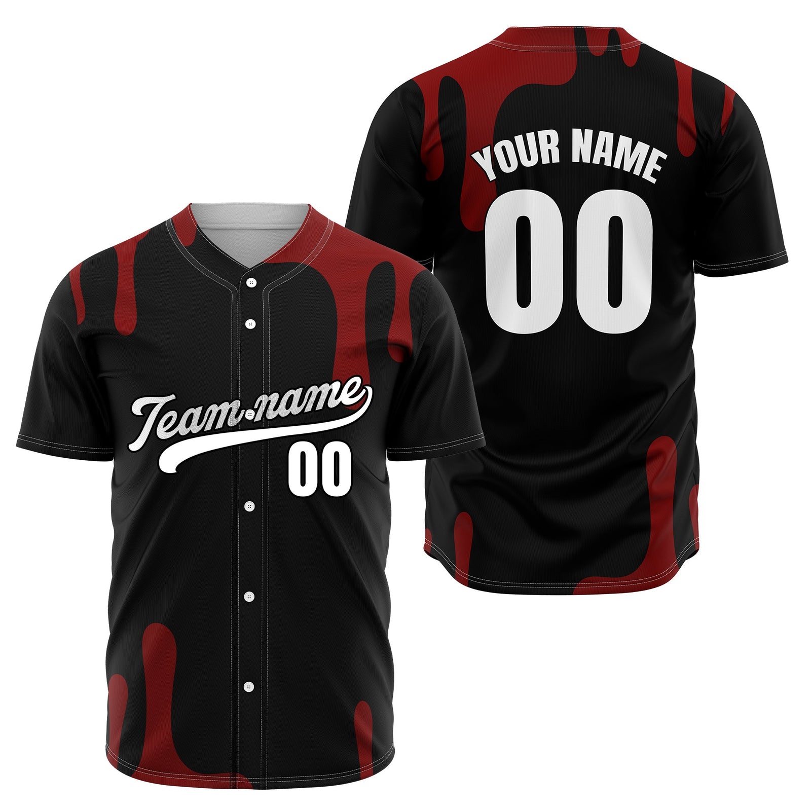 Custom Ink Dripline Black Sports Jersey Personalized Uniform with Name & Number