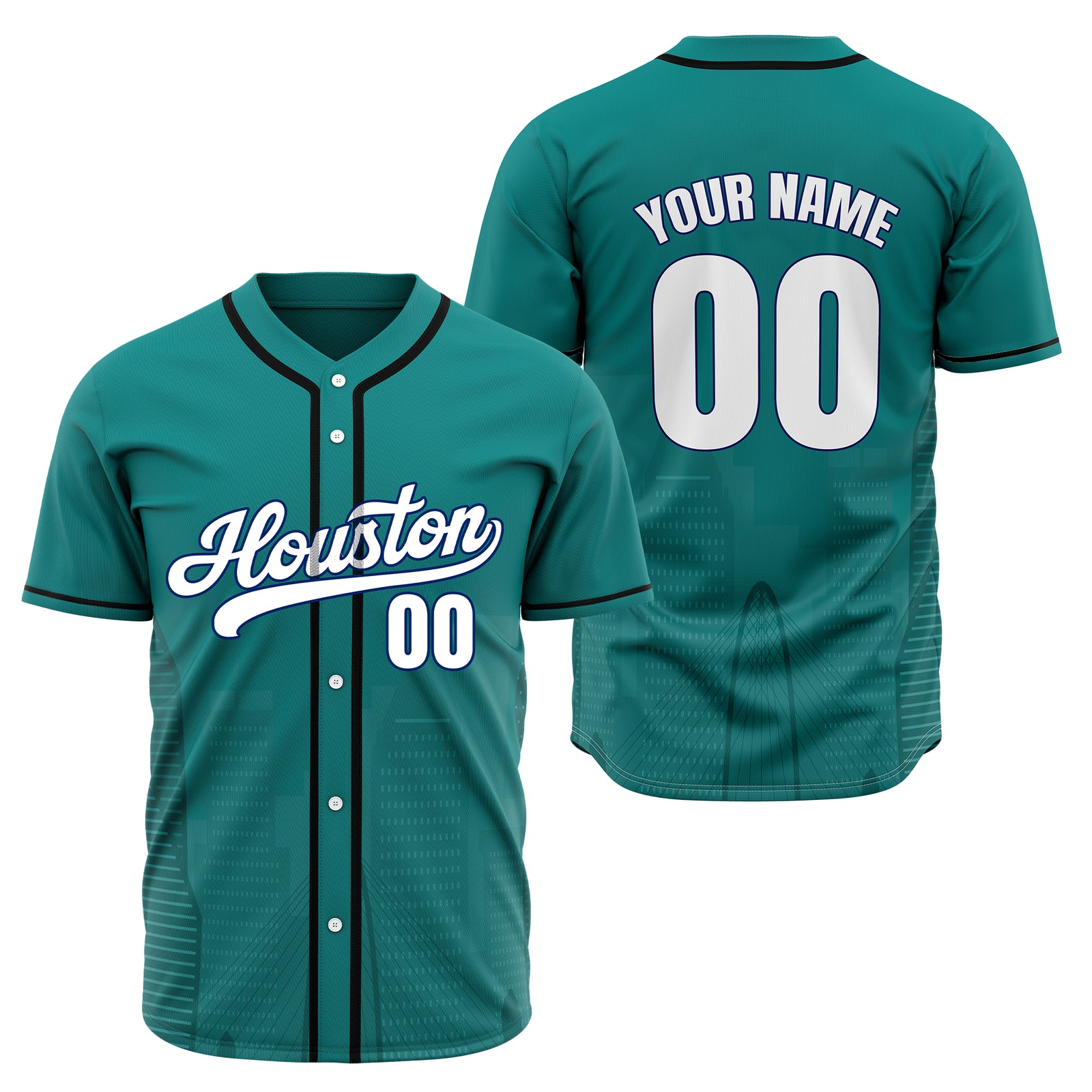 Custom City Pulse Teal Baseball Sports Jersey Personalized Uniform with Name & Number