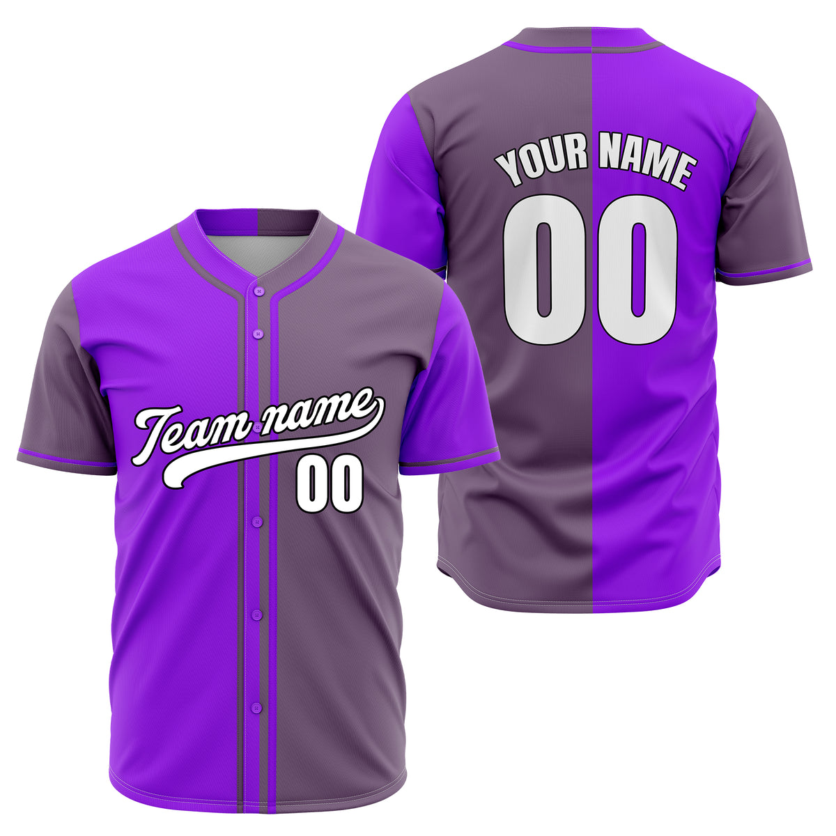 Custom Split Baseball Black Sports Jersey Personalized Uniform with Name & Number