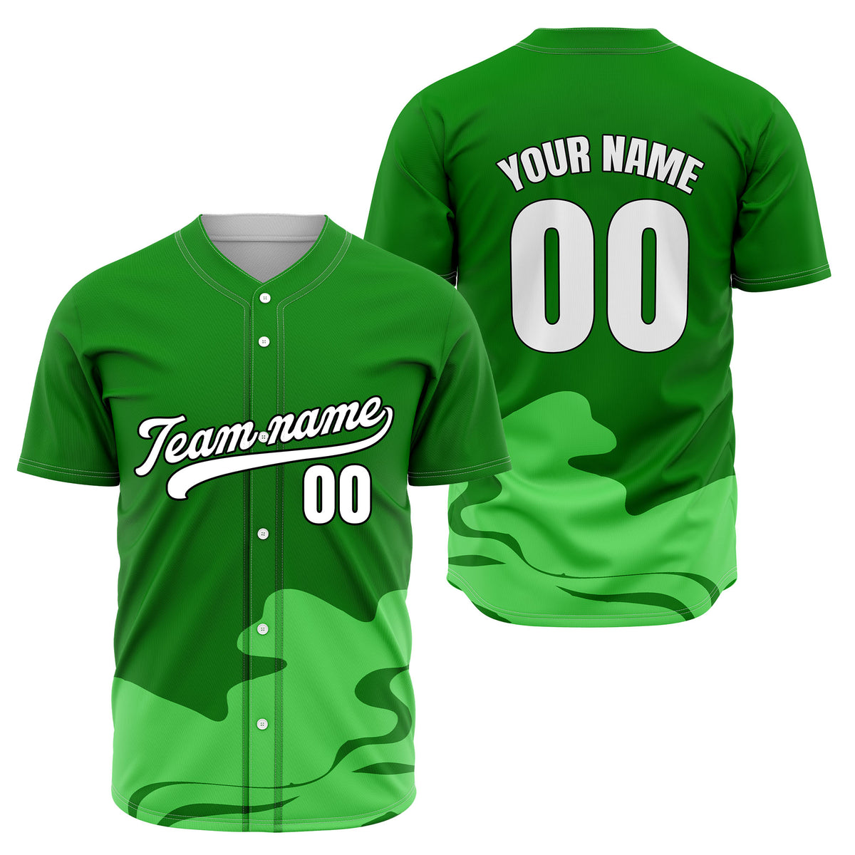 Custom Blue Baseball Wave Sports Jersey Personalized Uniform with Name & Number