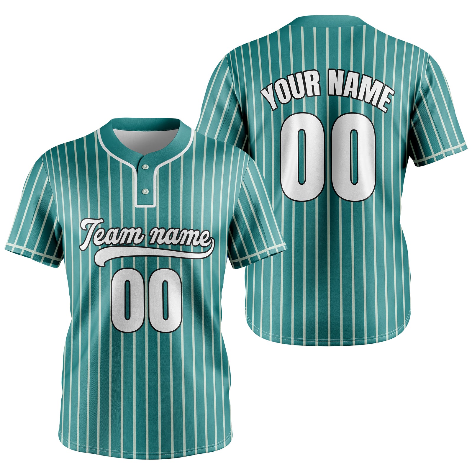 Custom Pinstripe Baseball Neon Green Sports Jersey Personalized Uniform with Name & Number
