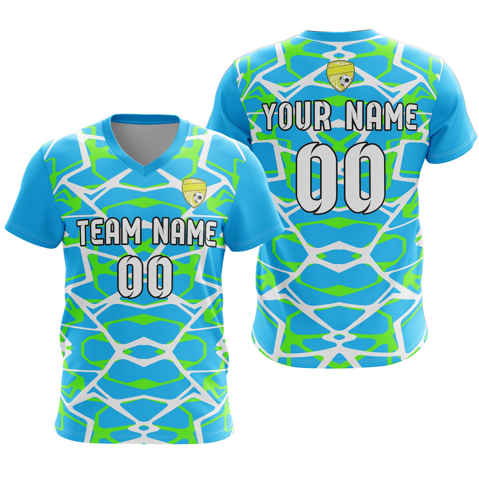Cu stom Wild Pulse V-Full Pattern Soccer Red Sport Tops Jersey