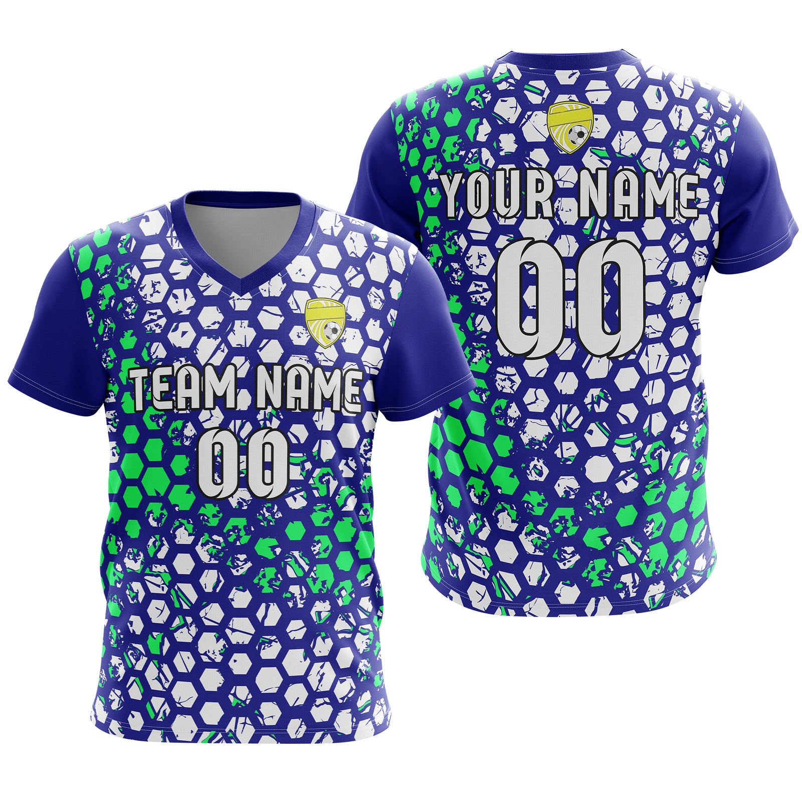 Custom Soccer V Neck HexStrike Navy Sport Soccer Tops Jersey