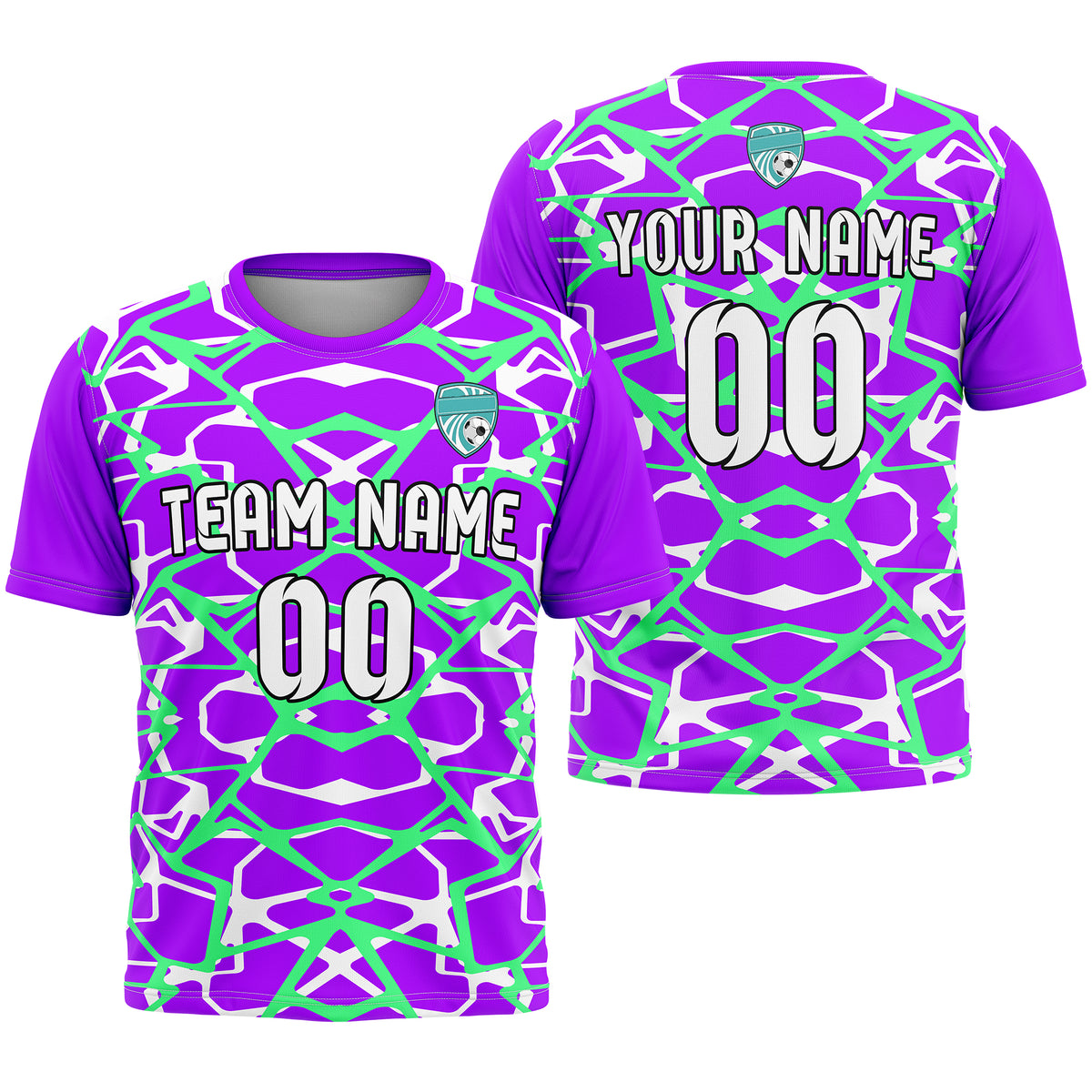 Custom Soccer Round Neck White Impact Lines Tops Jersey