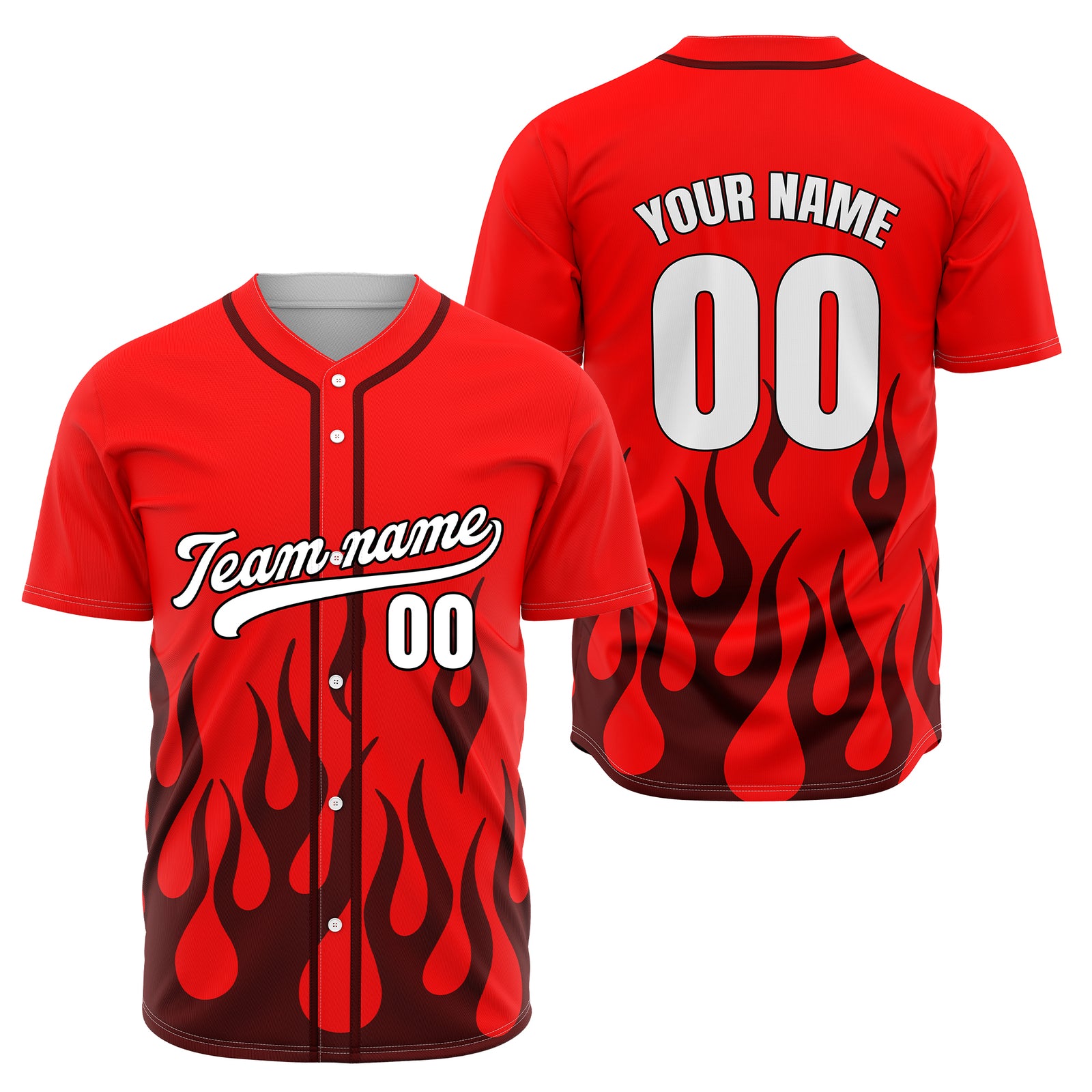 Custom Frost Fire Red Baseball Sports Jersey Personalized Uniform with Name & Number