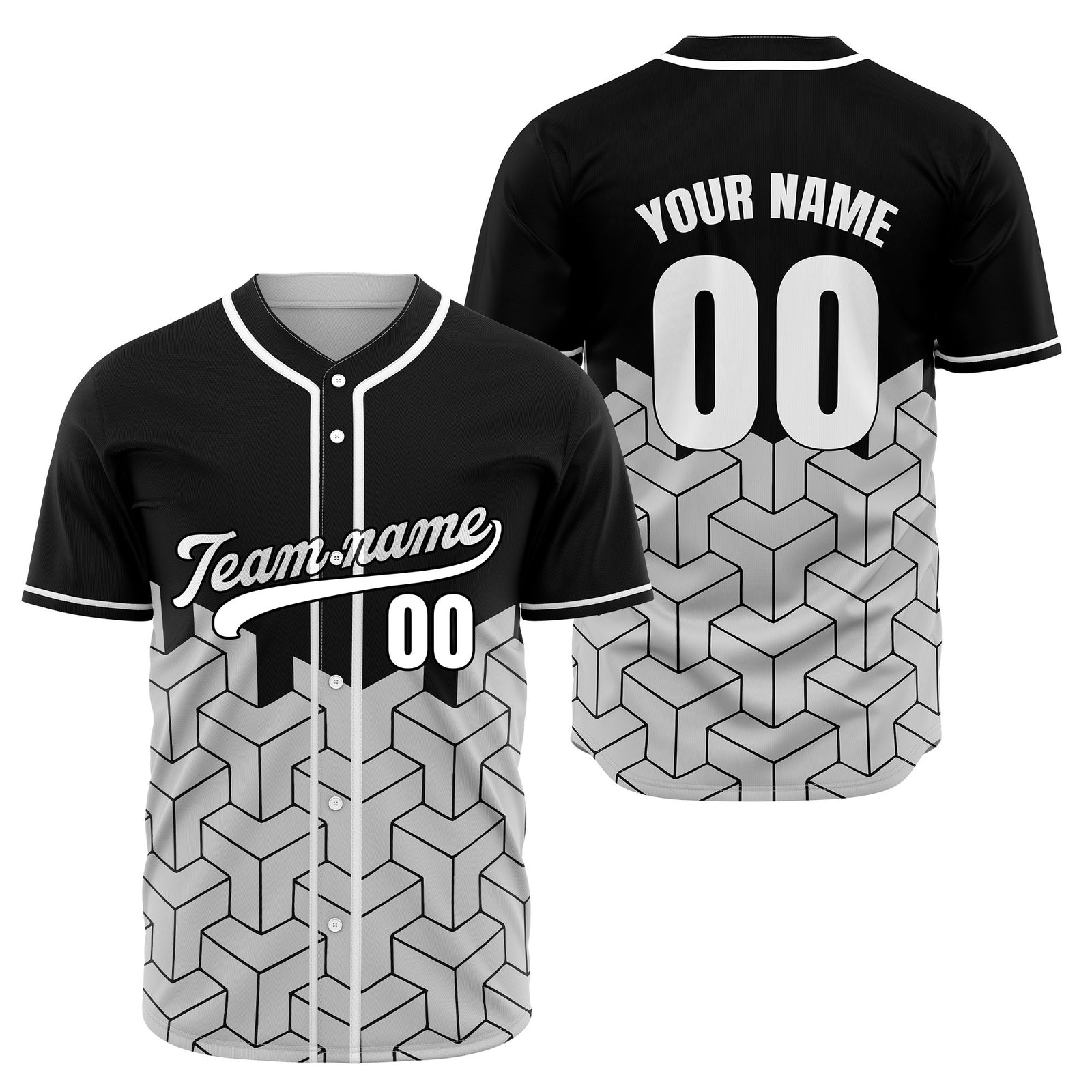 Custom Grid Iron Black Baseball Sports Jersey Personalized Uniform with Name & Number