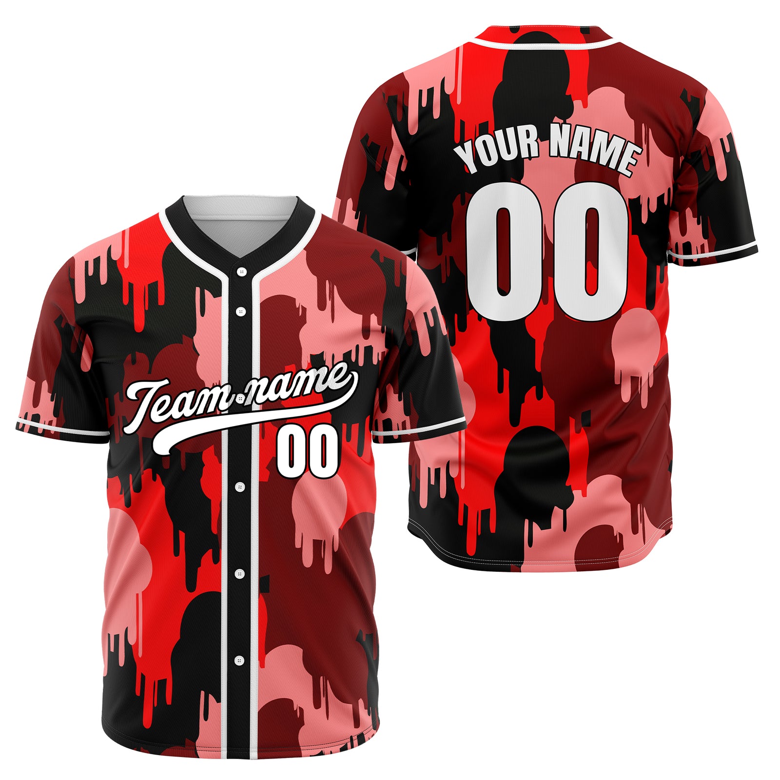 Custom Paint Hustlers Red Baseball Sports Jersey Personalized Uniform with Name & Number (Copy)