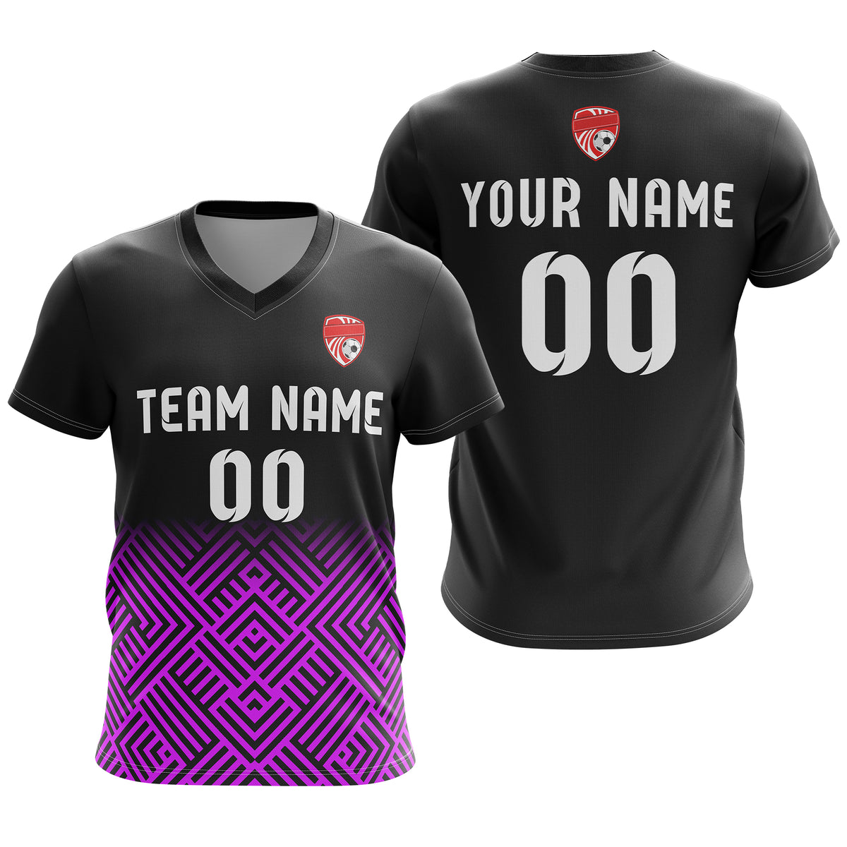Custom Shadow Line V-Side Pattern Teal Soccer Sport Tops Jersey