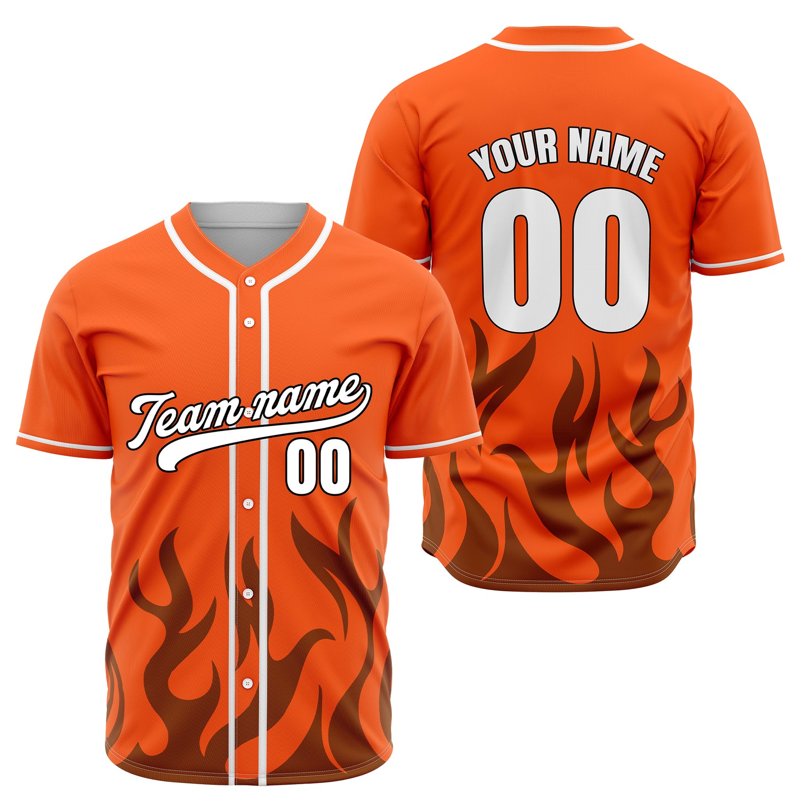 Custom Burnout Orange Baseball Sports Jersey Personalized Uniform with Name & Number