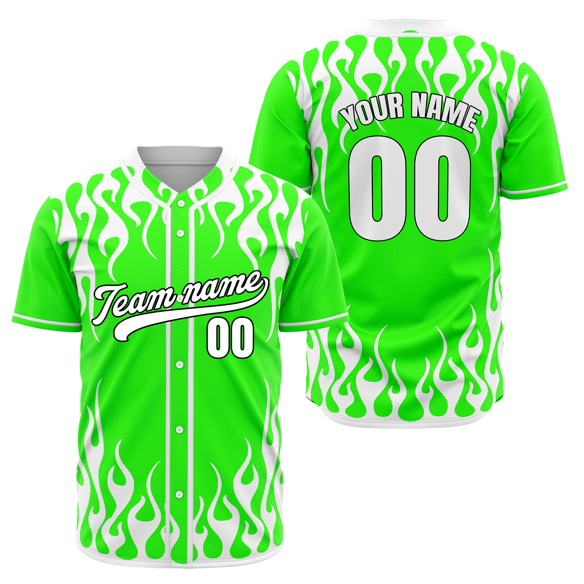 Custom Frostburn Neon Green Baseball Sports Jersey Personalized Uniform with Name &amp; Number