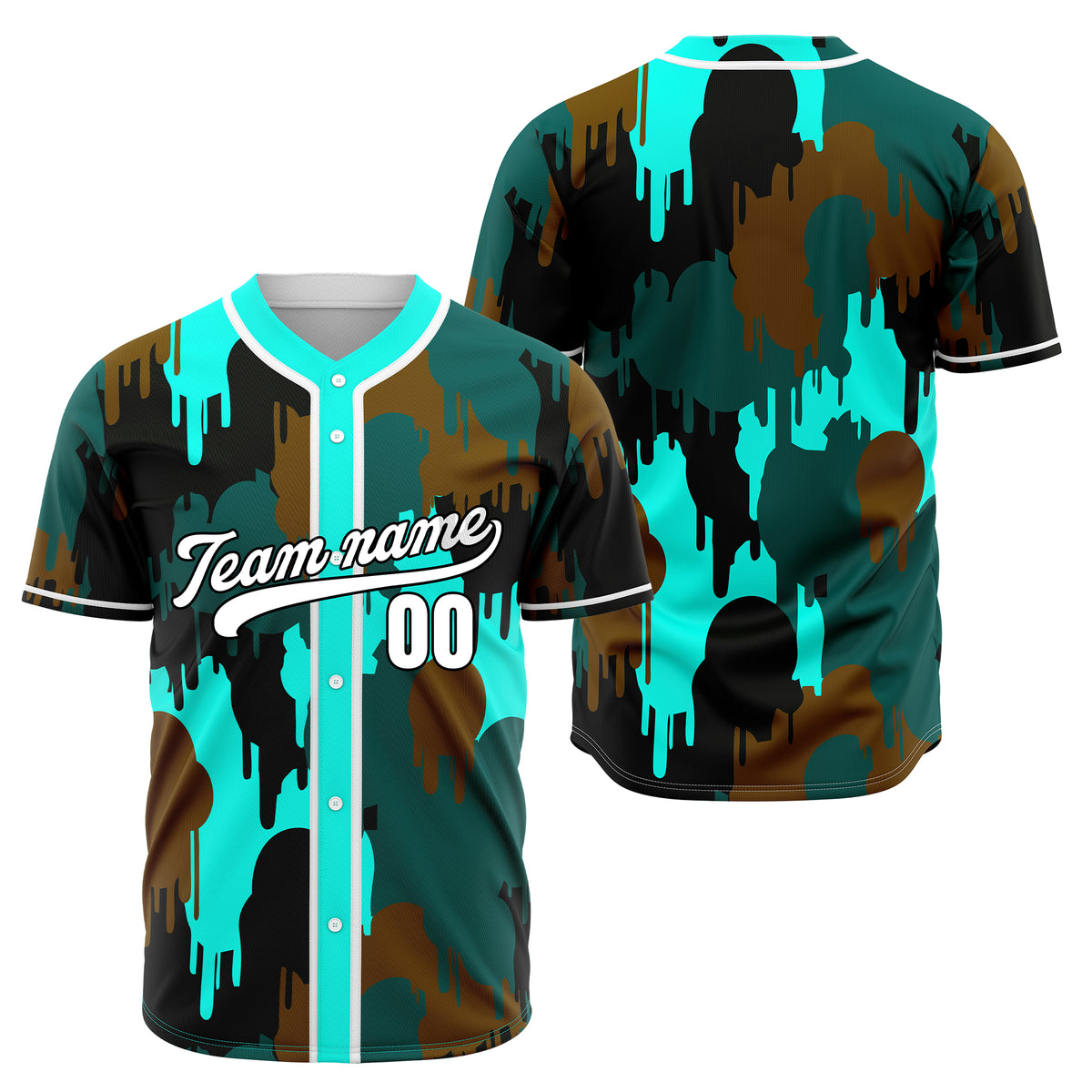 Custom Paint Hustlers Aqua Baseball Sports Jersey Personalized Uniform with Name &amp; Number
