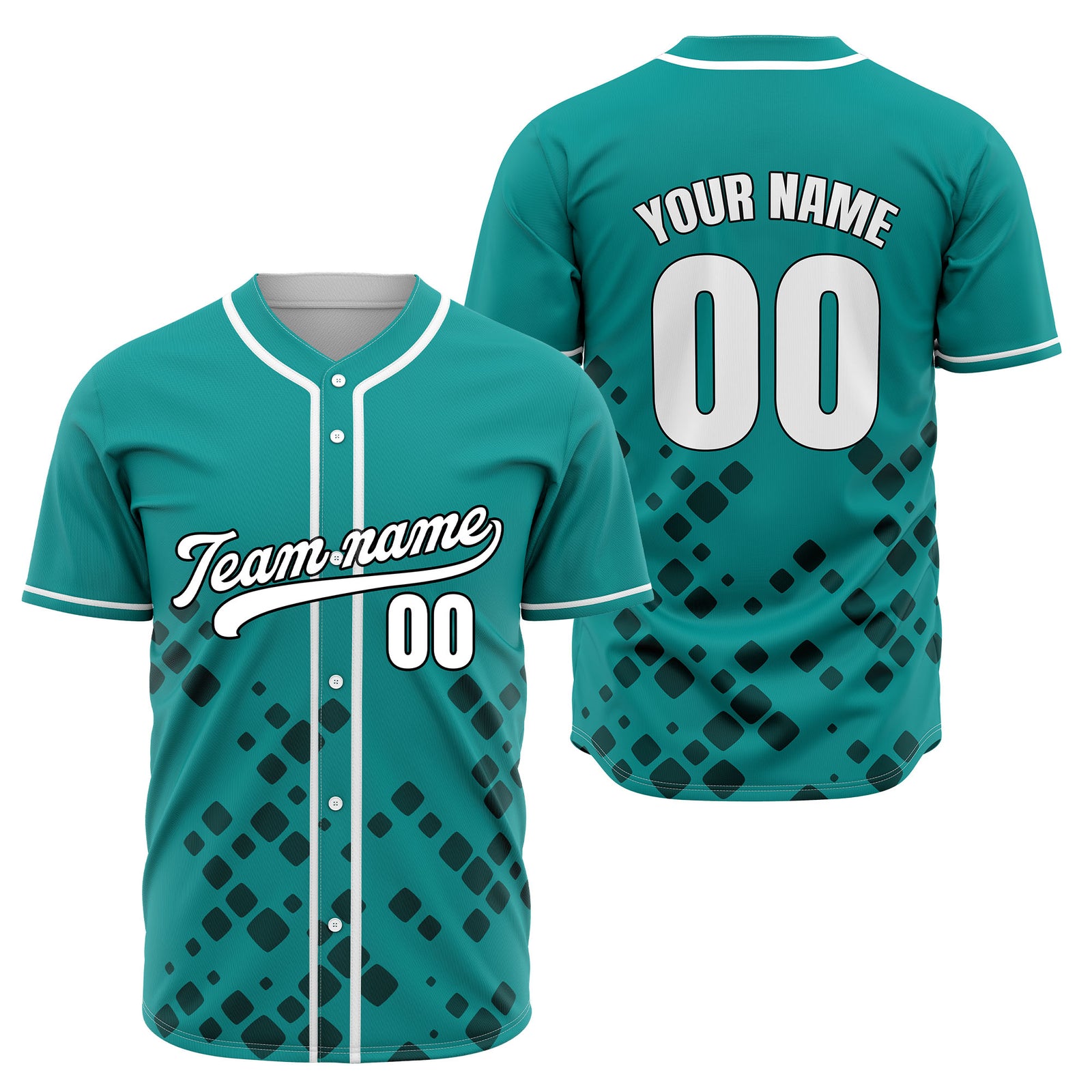 Custom Shadow Spark Teal Baseball Sports Jersey Personalized Uniform with Name & Number