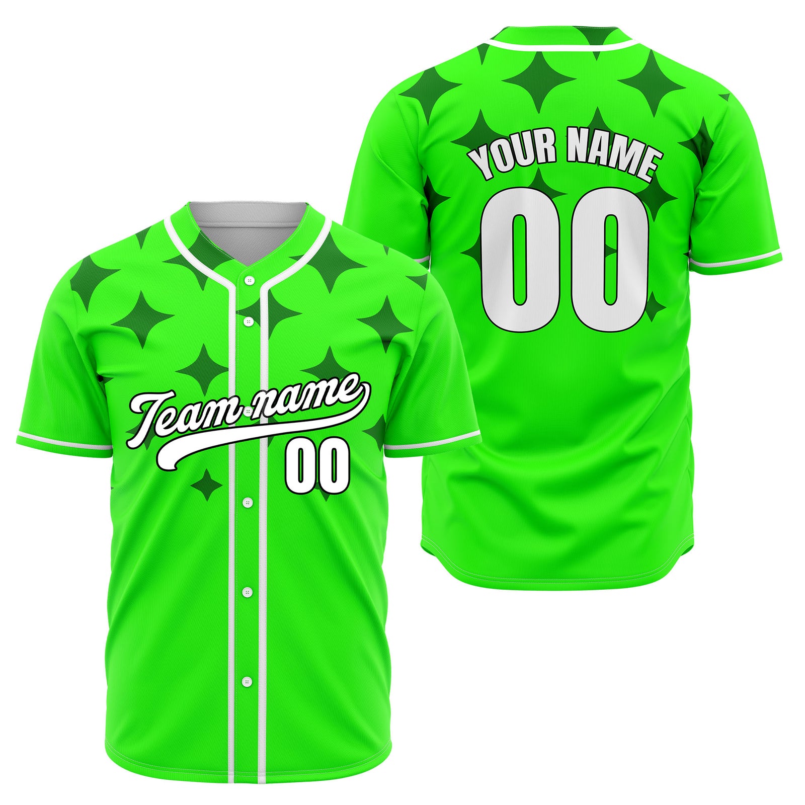 Custom Starlight Neon Green Baseball Sports Jersey Personalized Uniform with Name & Number