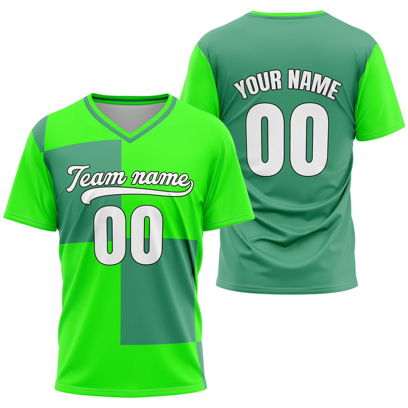 Custom Apex Colorblock Neon Green Baseball Sports Jersey Personalized Uniform with Name & Number