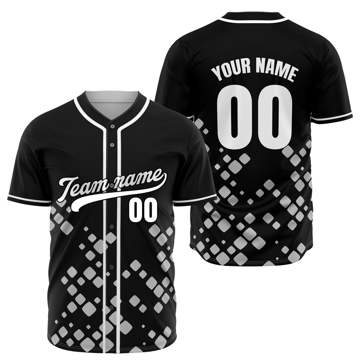 Custom Shadow Spark Black Baseball Sports Jersey Personalized Uniform with Name &amp; Number