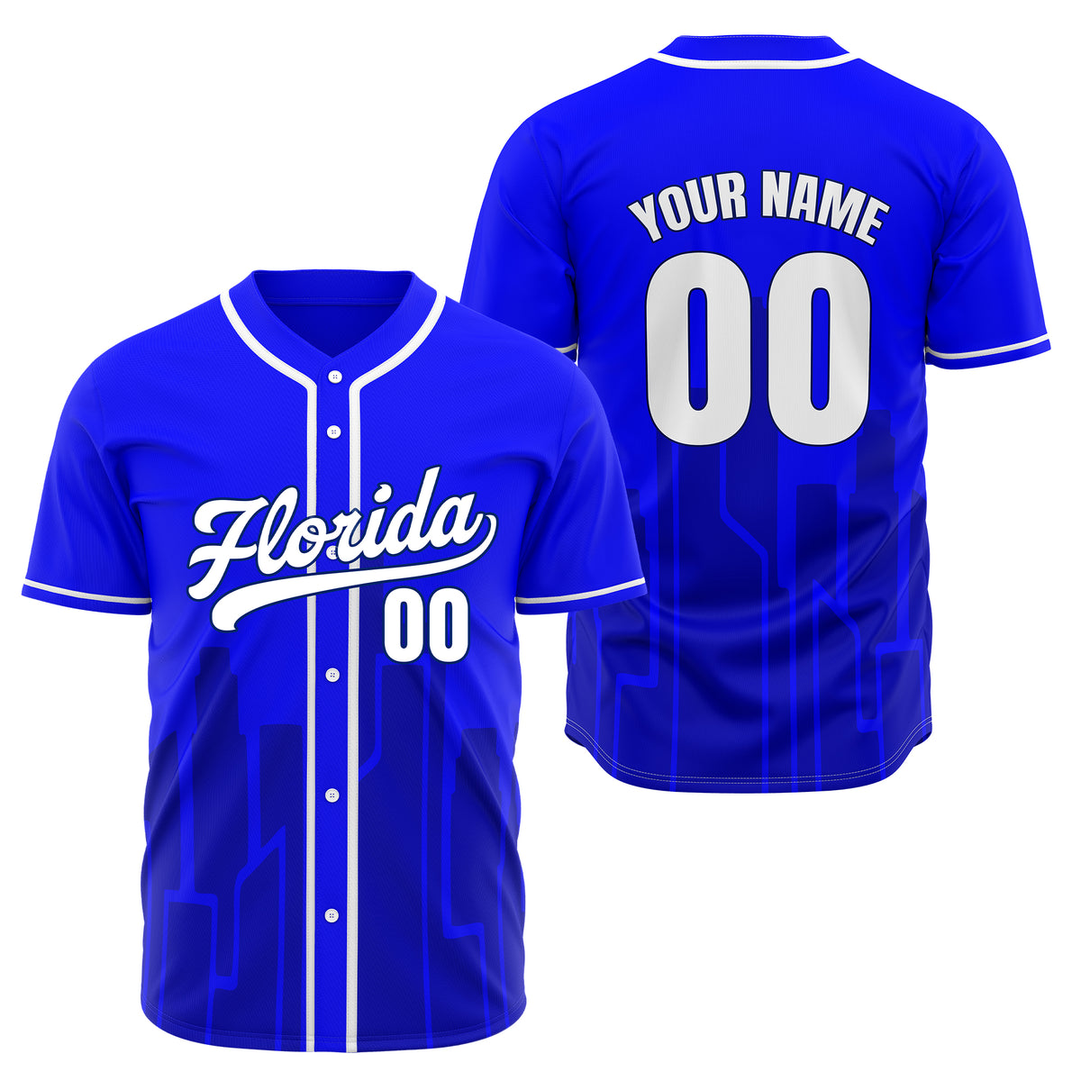 Custom City Flux Blue Baseball Sports Jersey Personalized Uniform with Name &amp; Number