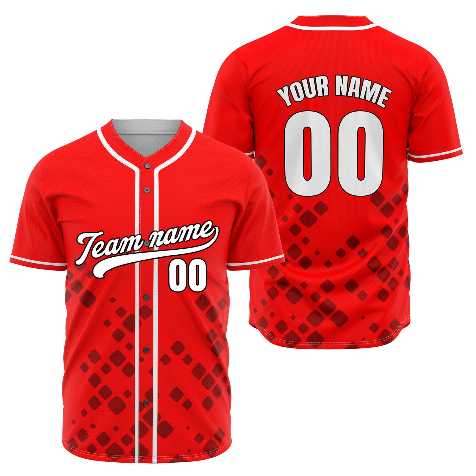 Custom Shadow Spark Red Baseball Sports Jersey Personalized Uniform with Name & Number
