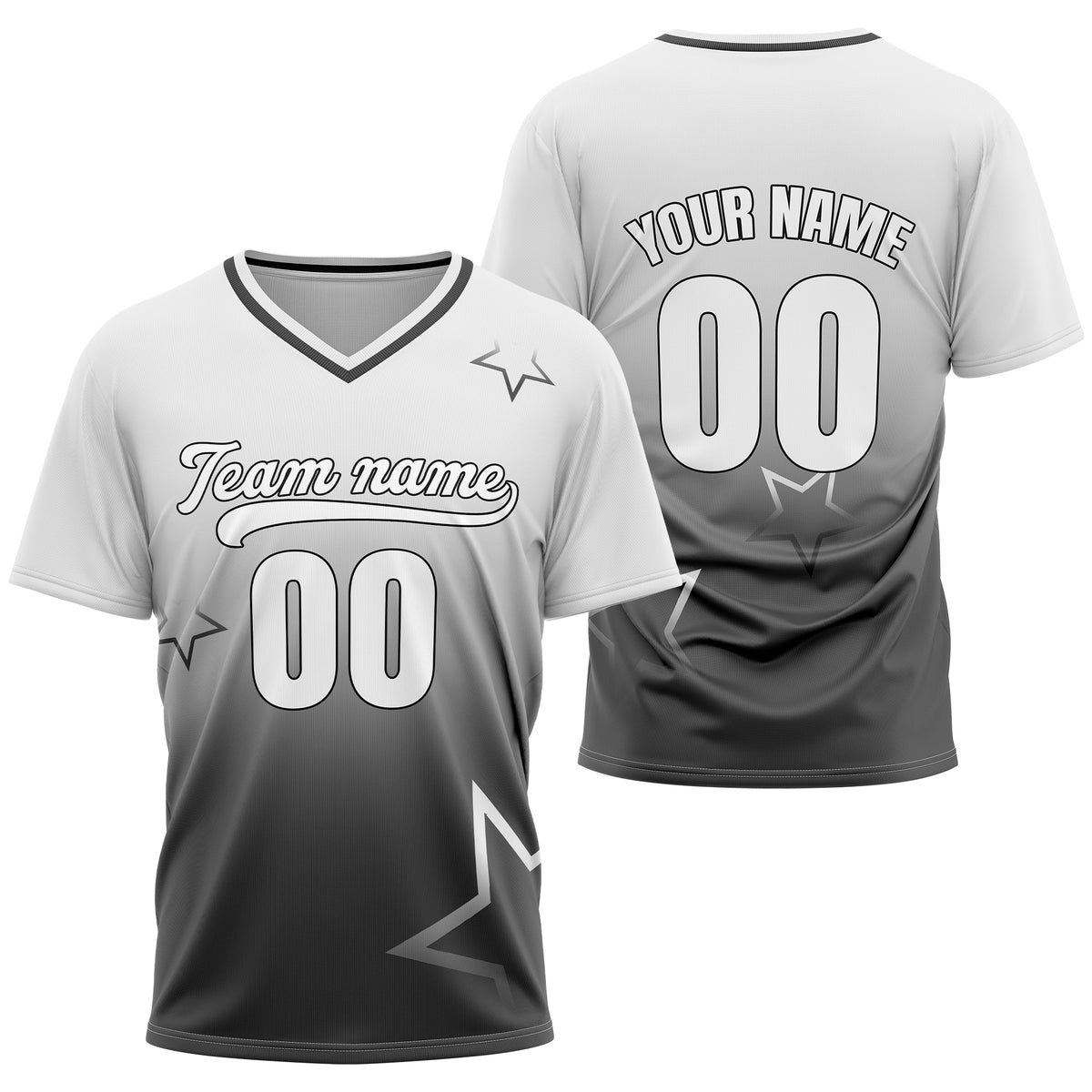 Custom Star Gradient Baseball Yellow Sports Jersey Personalized Uniform with Name & Number