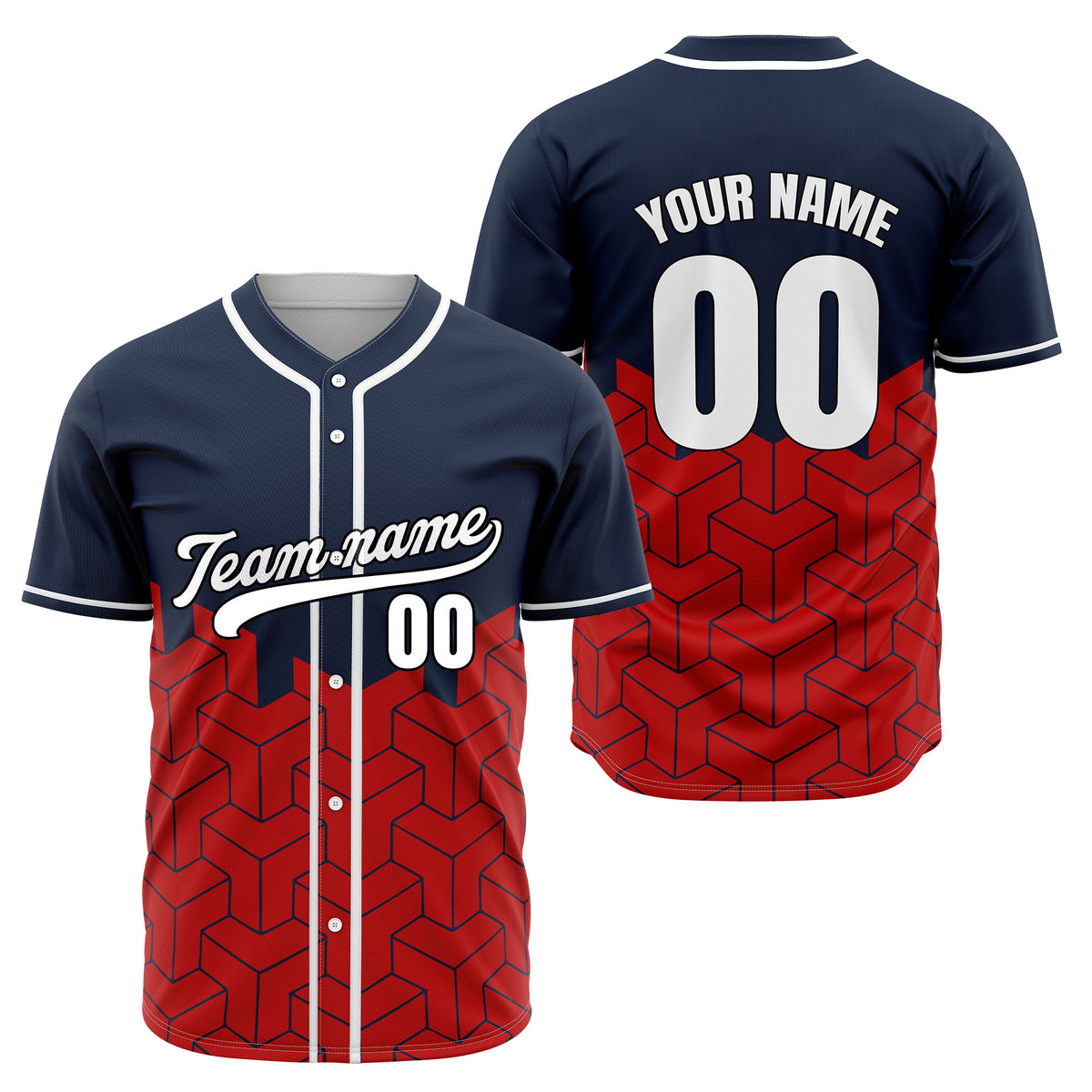 Custom Grid Iron Navy Baseball Sports Jersey Personalized Uniform with Name &amp; Number