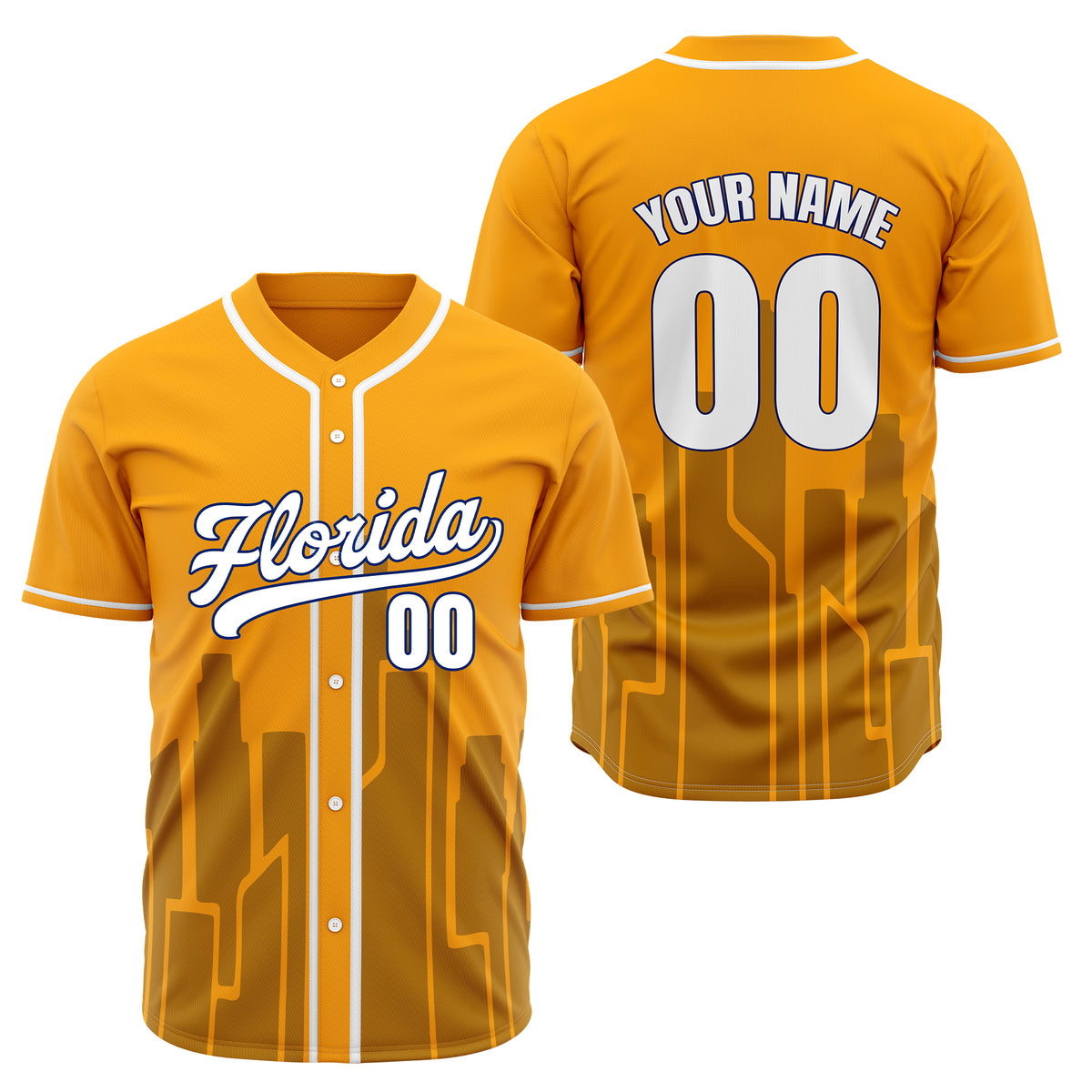Custom City Flux Orange Baseball Sports Jersey Personalized Uniform with Name &amp; Number