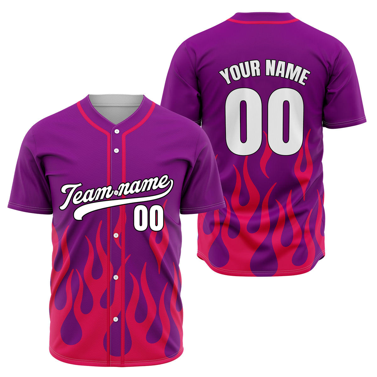 Custom Frost Fire Purple Baseball Sports Jersey Personalized Uniform with Name &amp; Number
