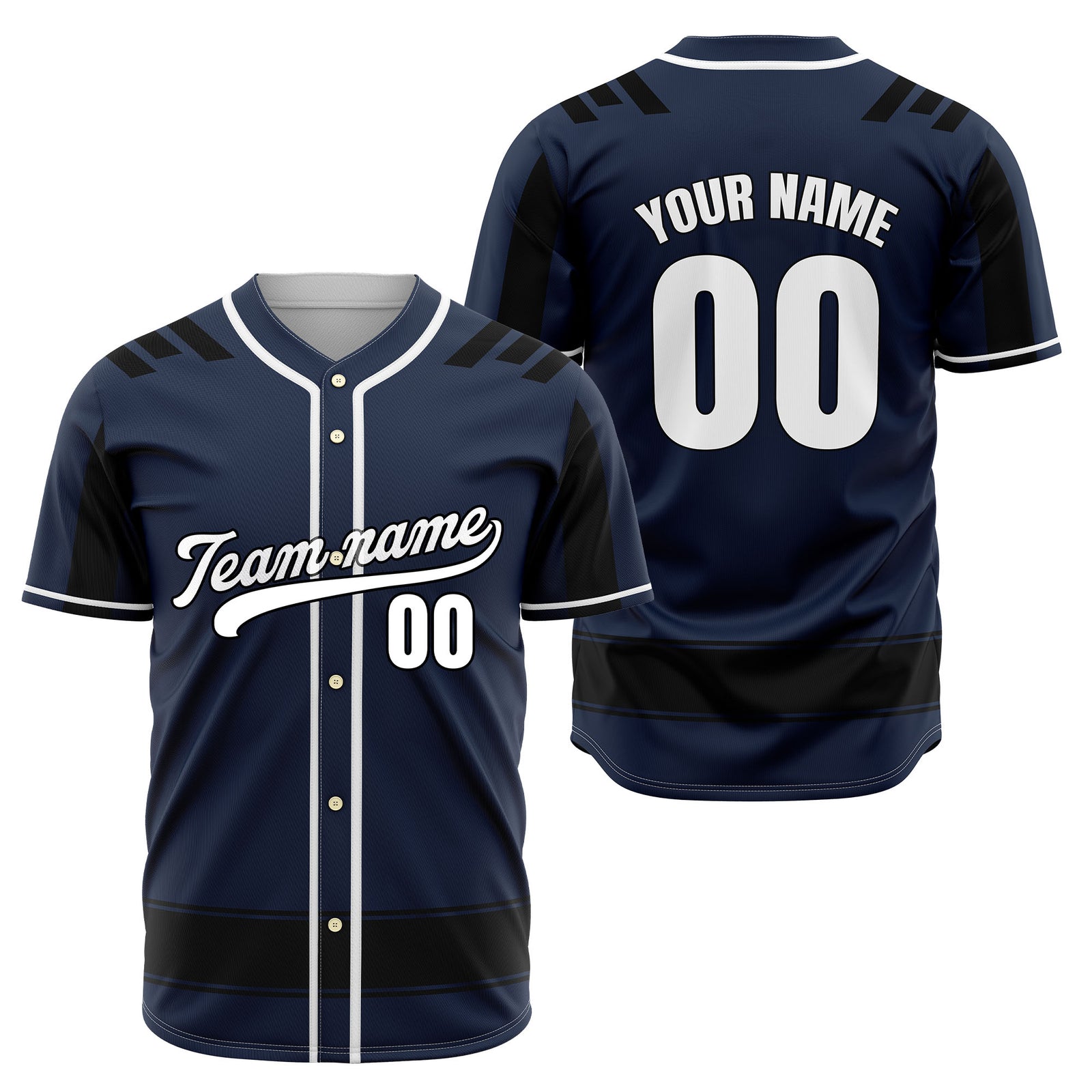 Custom Radiant Strike Navy Raglan Style Baseball Sports Jersey Personalized Uniform with Name & Number