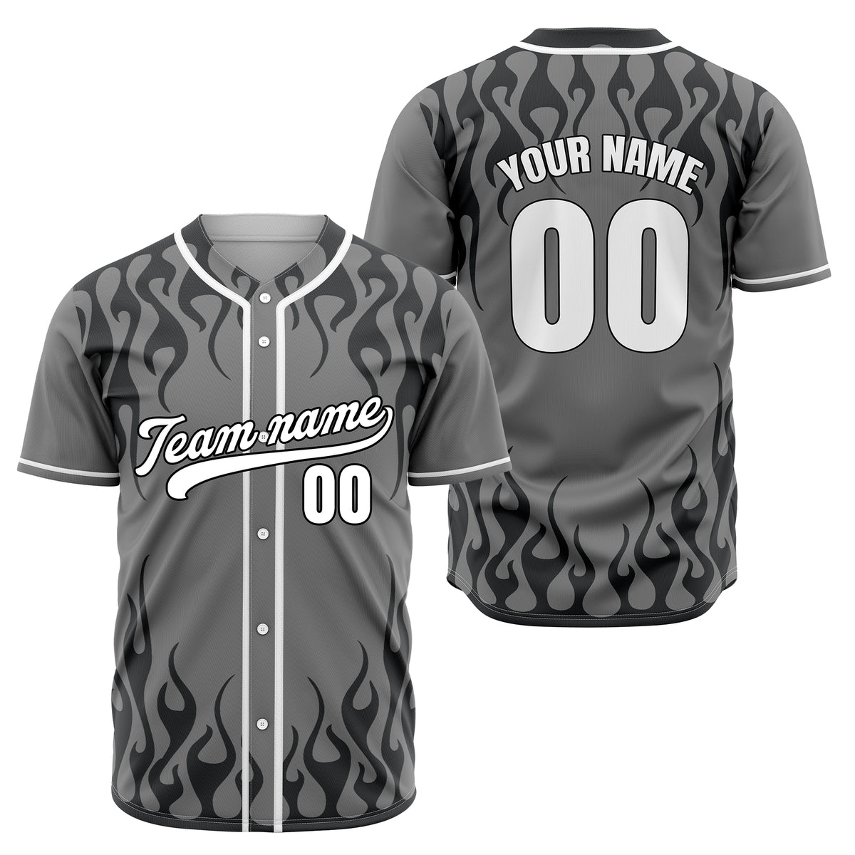 Custom Frostburn Grey Baseball Sports Jersey Personalized Uniform with Name &amp; Number