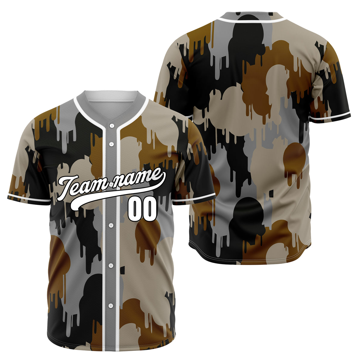 Custom Paint Hustlers Khaki Baseball Sports Jersey Personalized Uniform with Name & Number