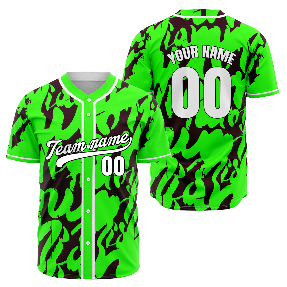 Custom Graffiti Sox Neon Green Baseball Sports Jersey Personalized Uniform with Name &amp; Number