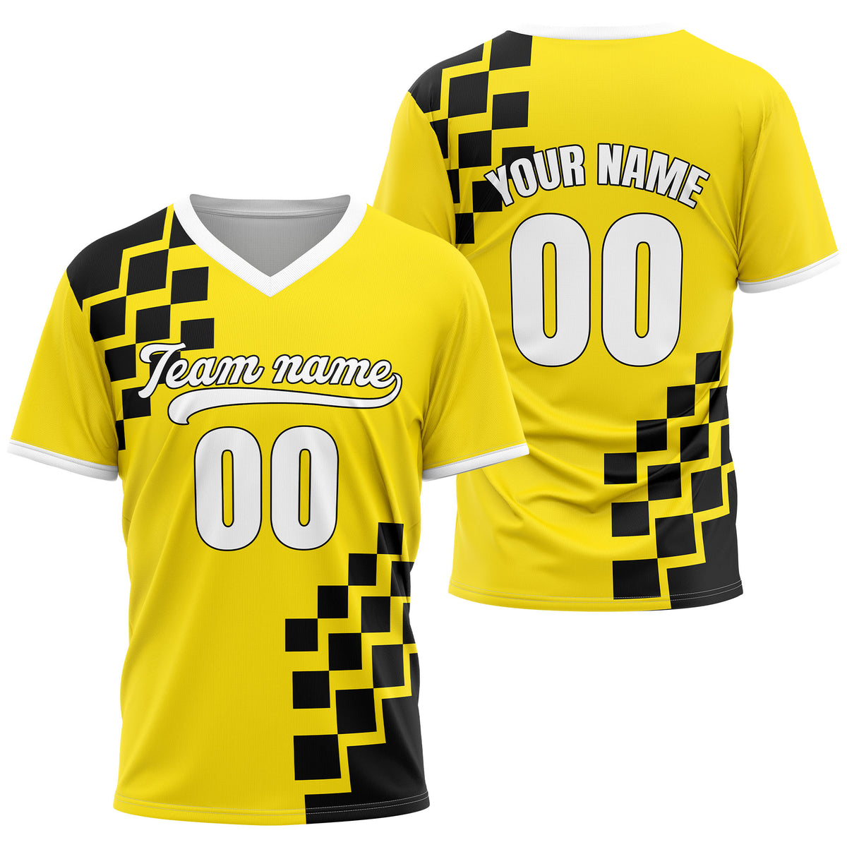 Custom Shadow Pixel Yellow Baseball Sports Jersey Personalized Uniform with Name &amp; Number
